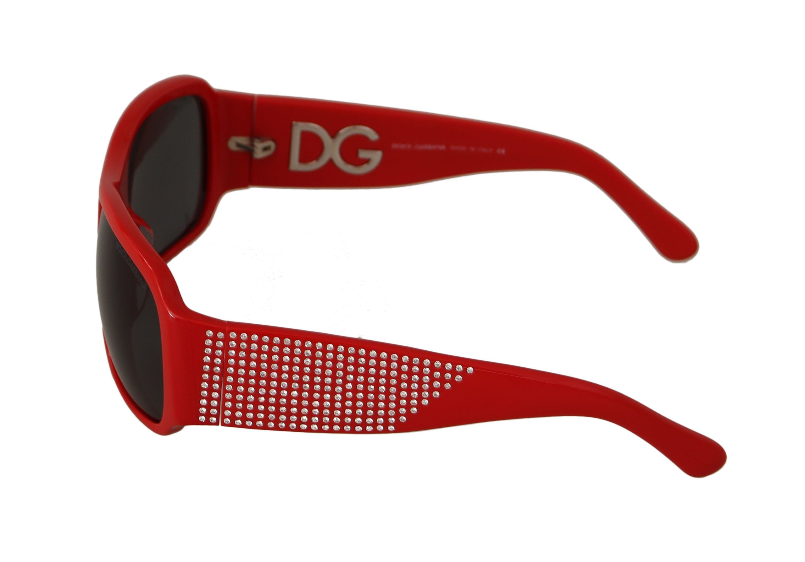 Dolce &amp; Gabbana Lunettes de soleil rouges ornées de pierres Swarovski