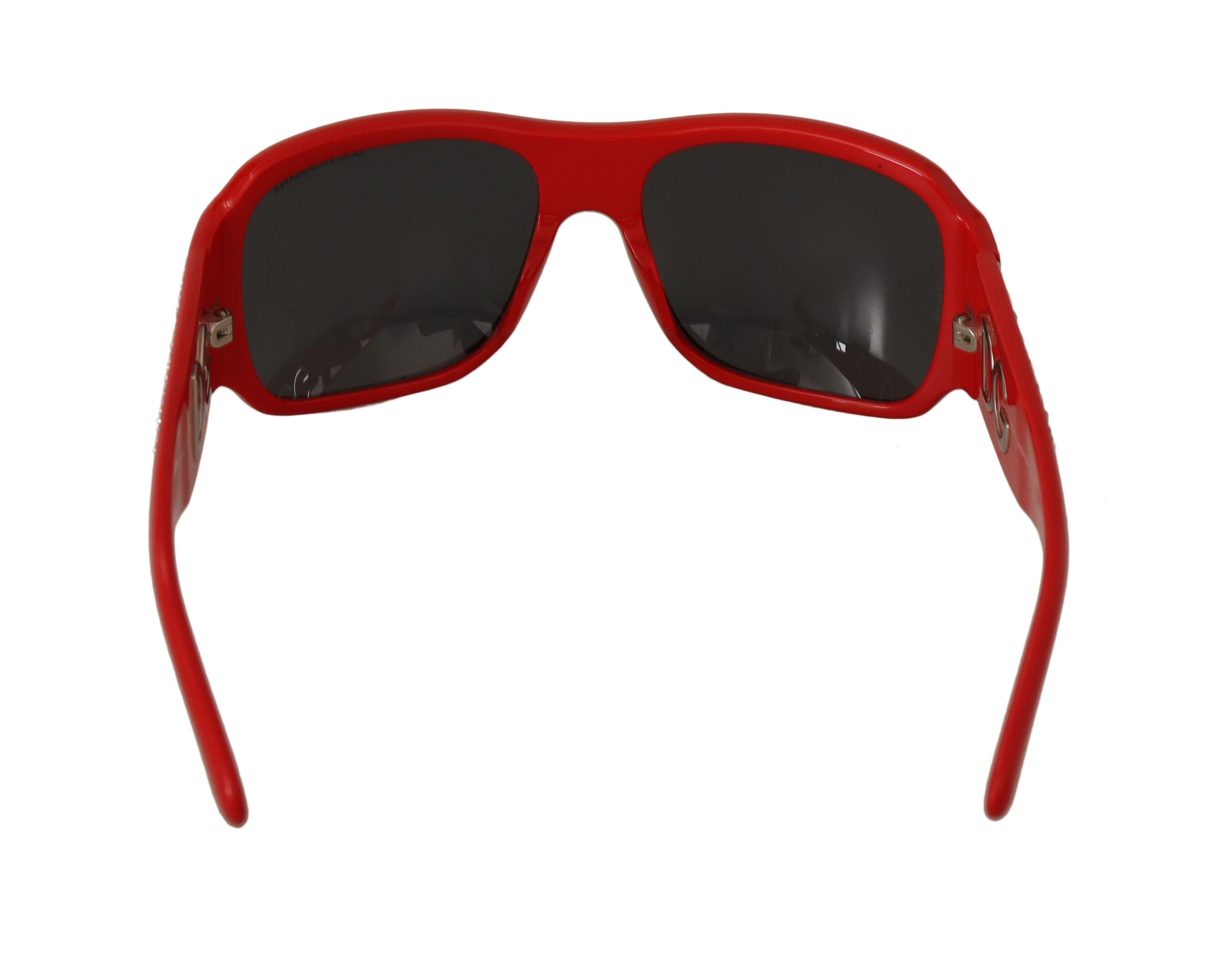 Dolce &amp; Gabbana Lunettes de soleil rouges ornées de pierres Swarovski