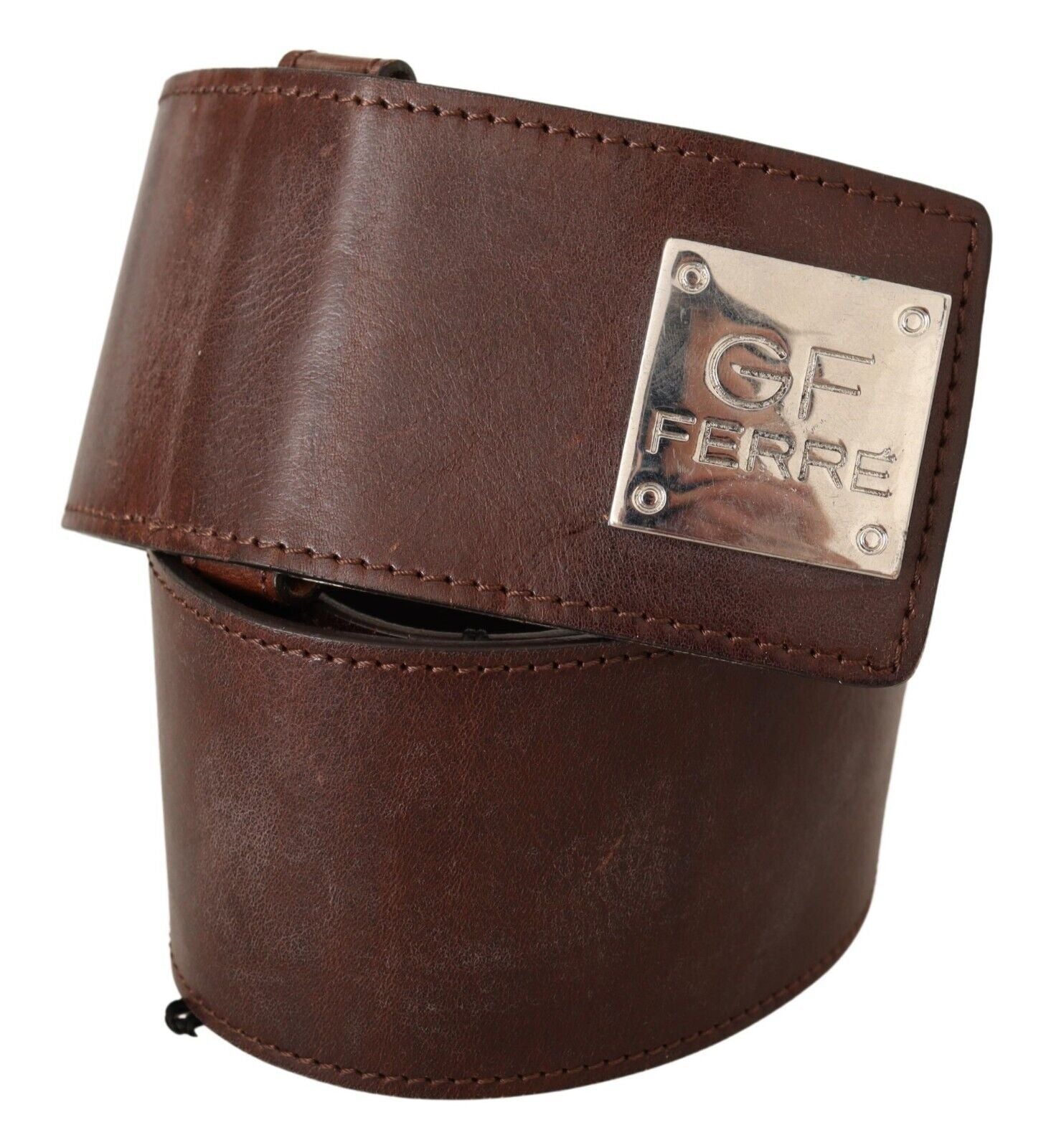 GF Ferre Ceinture élégante en cuir véritable - Marron chic