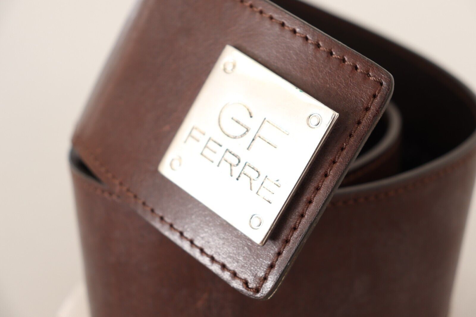 GF Ferre Ceinture élégante en cuir véritable - Marron chic