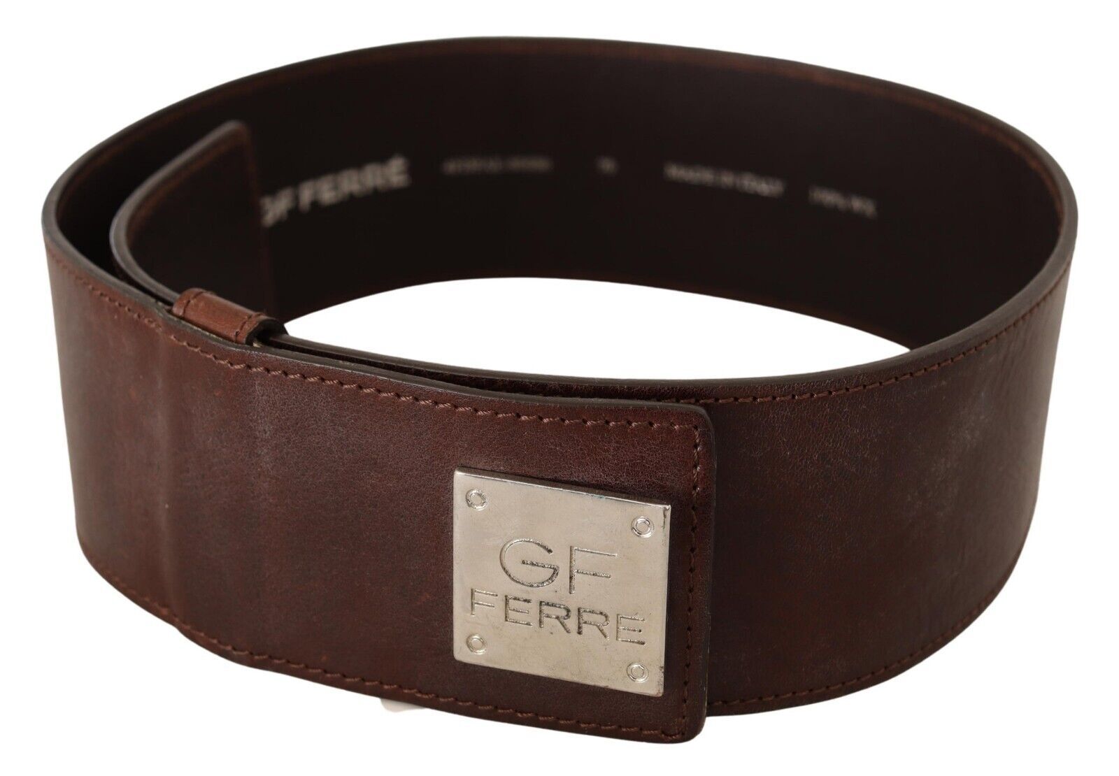 GF Ferre Ceinture élégante en cuir véritable - Marron chic