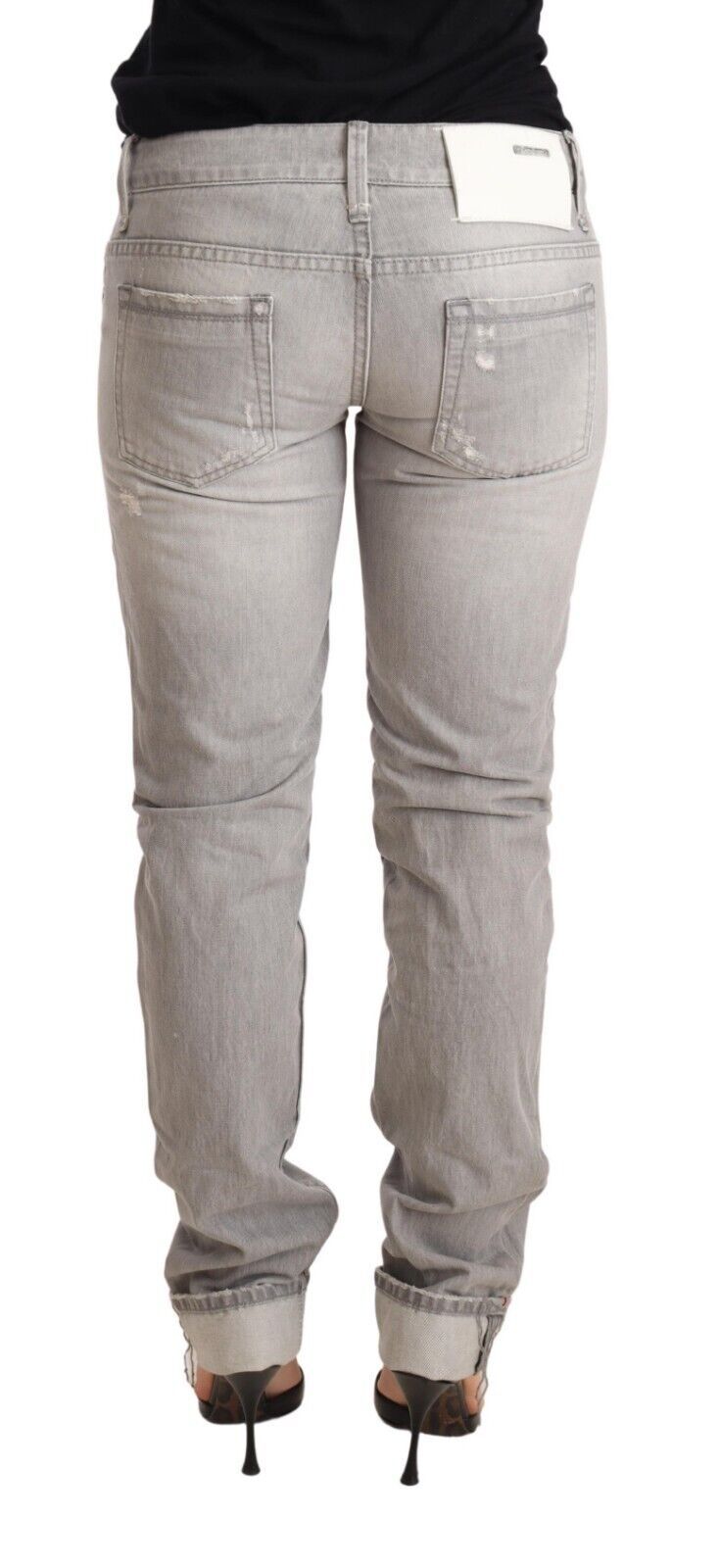 Jean Acht Chic coupe slim en lambeaux gris délavé