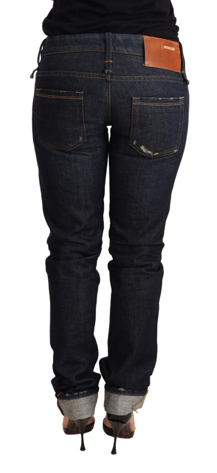 Acht élégant jean skinny taille basse bleu foncé