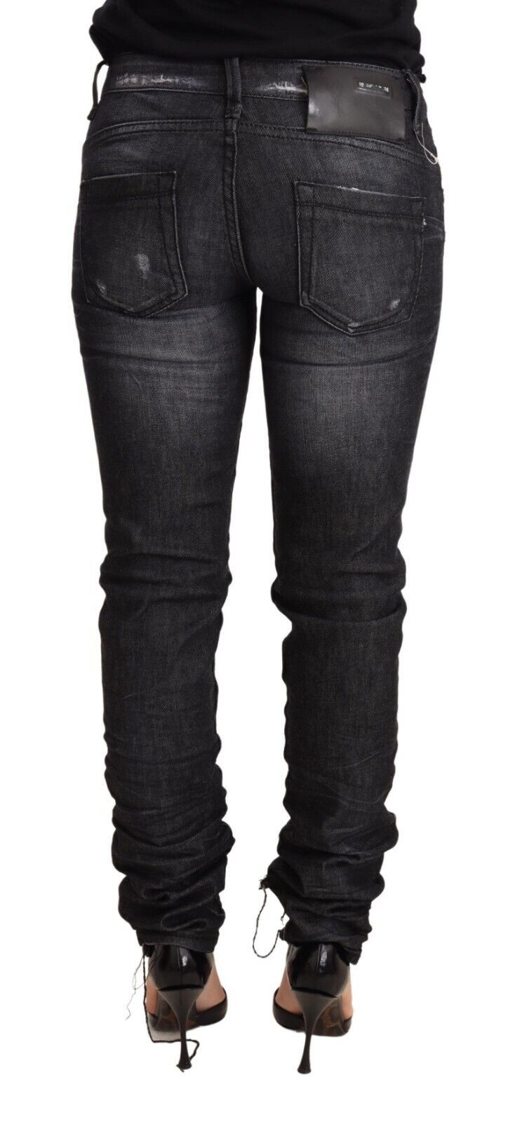 Acht élégant taille basse skinny noir denim