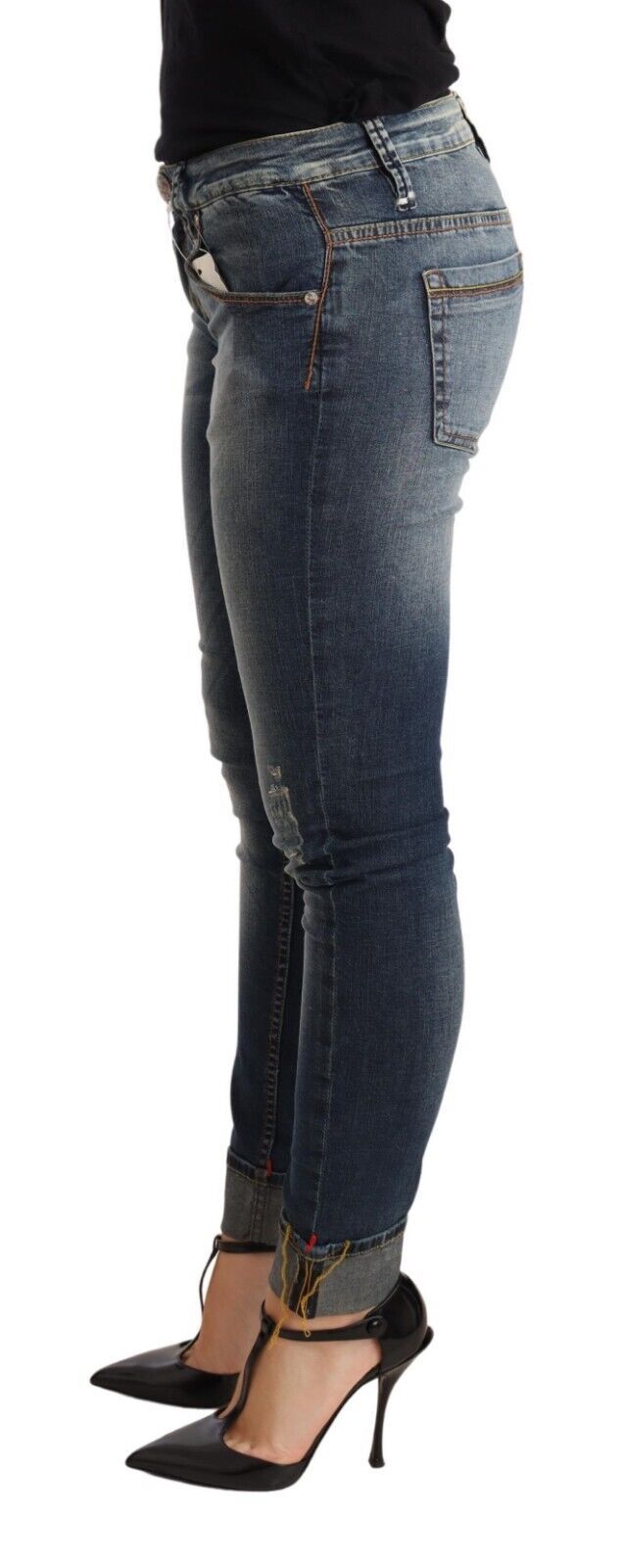 Acht Chic Jean skinny délavé bleu