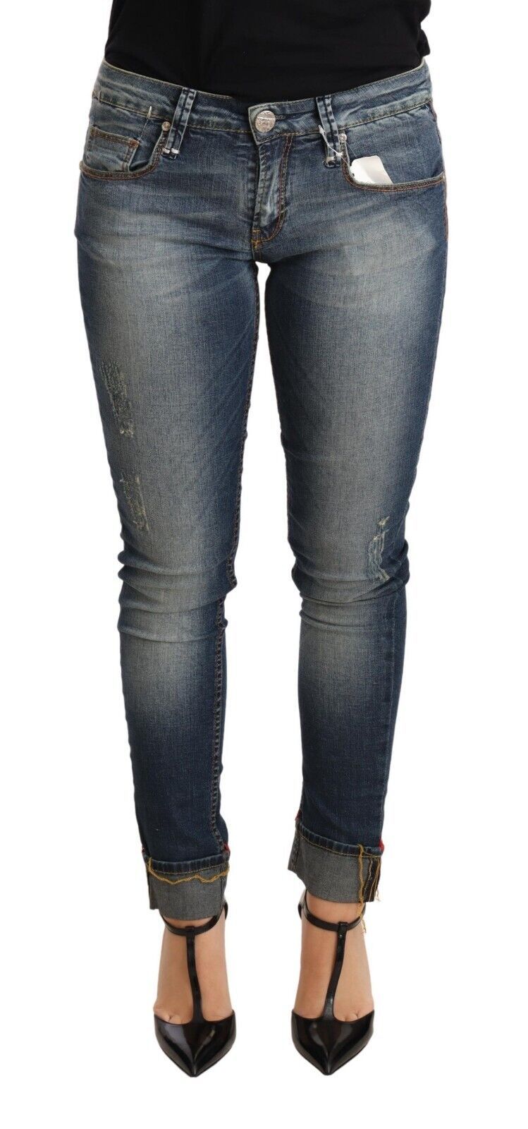 Acht Chic Jean skinny délavé bleu