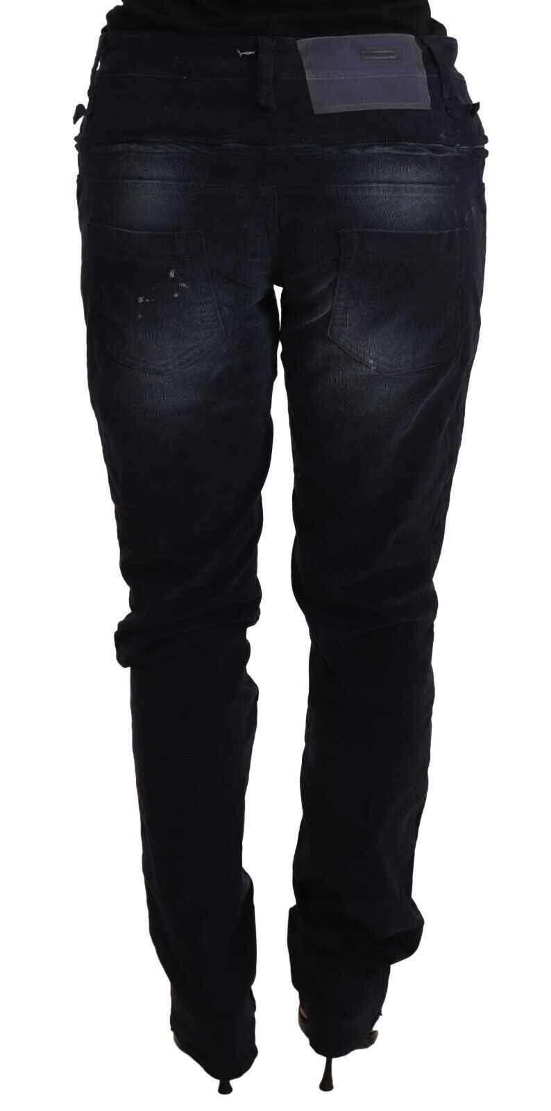 Acht Elegant Bleu Foncé Slim Fit Denim