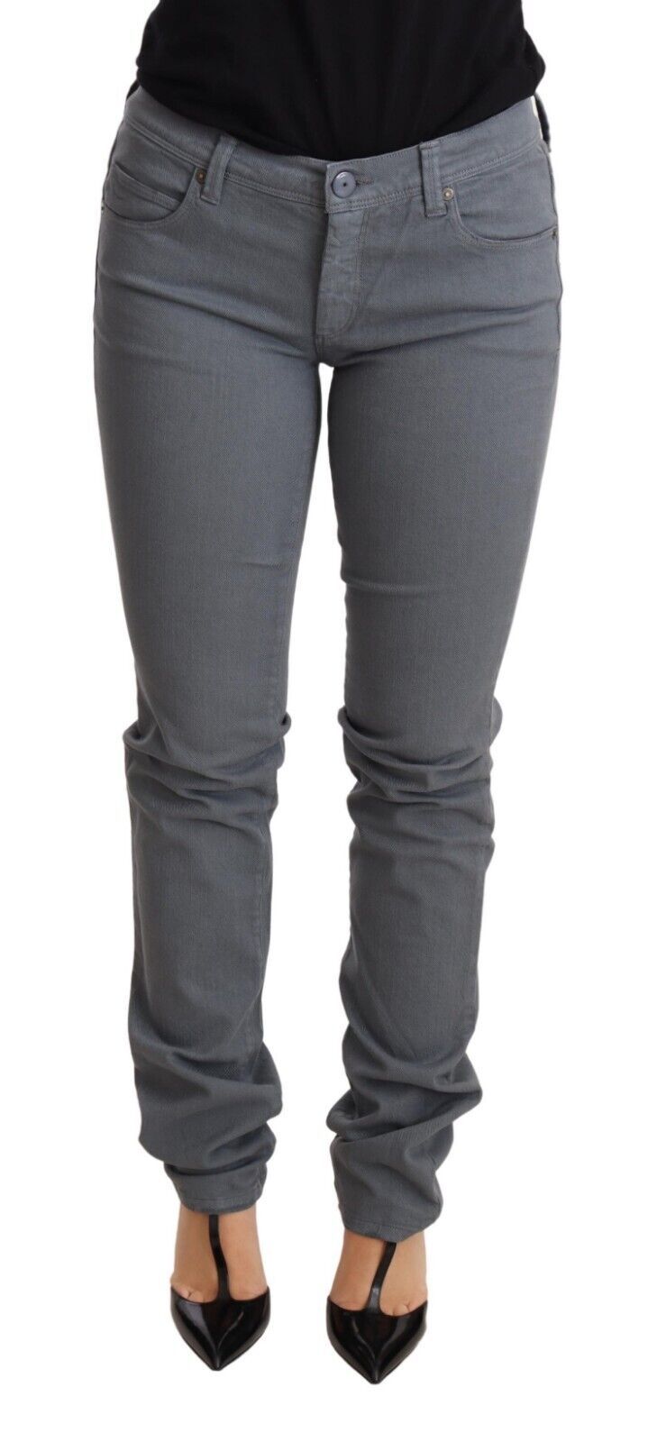 Ermanno Scervino Jean skinny taille basse gris élégant