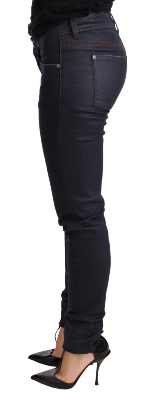 Ermanno Scervino Jean skinny taille basse bleu foncé chic