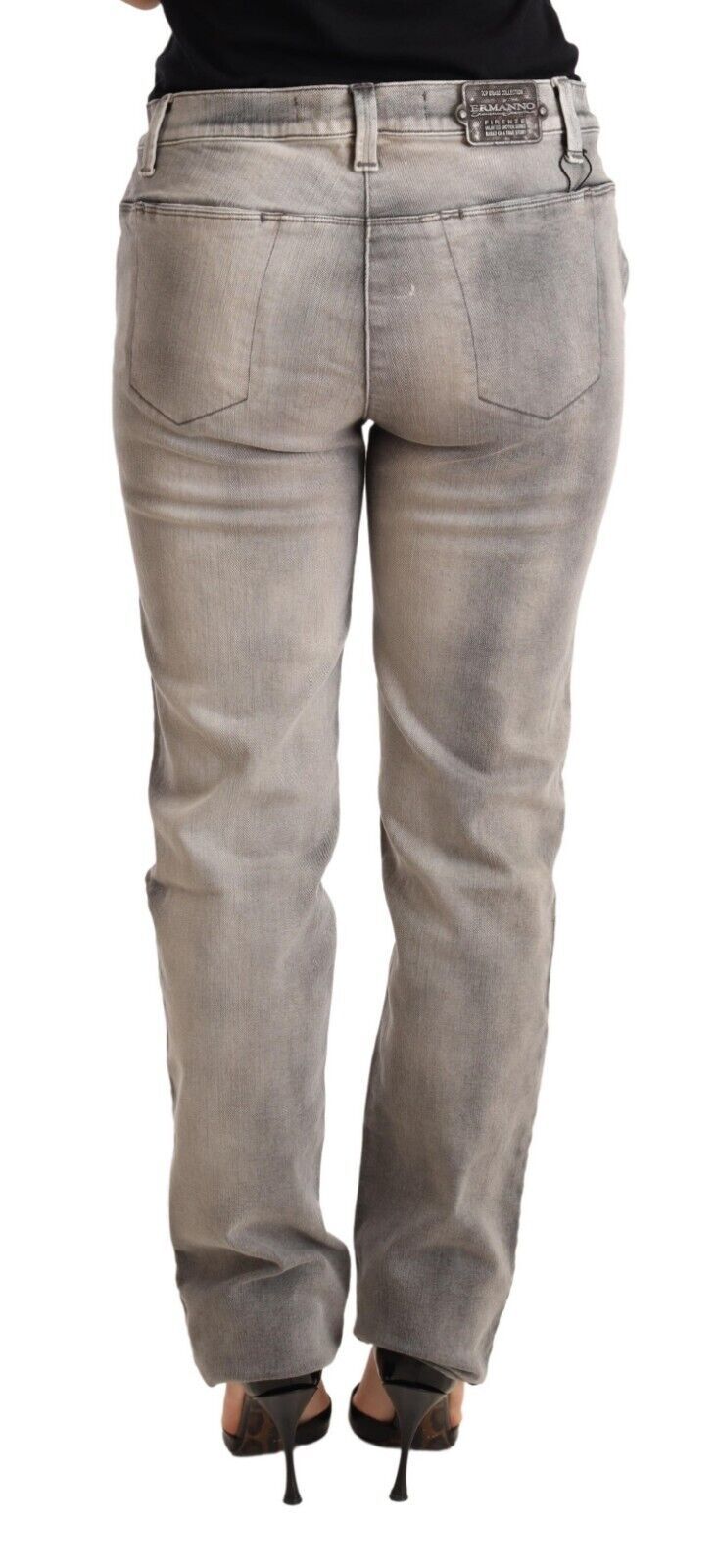 Ermanno Scervino Jean skinny taille basse délavé gris chic