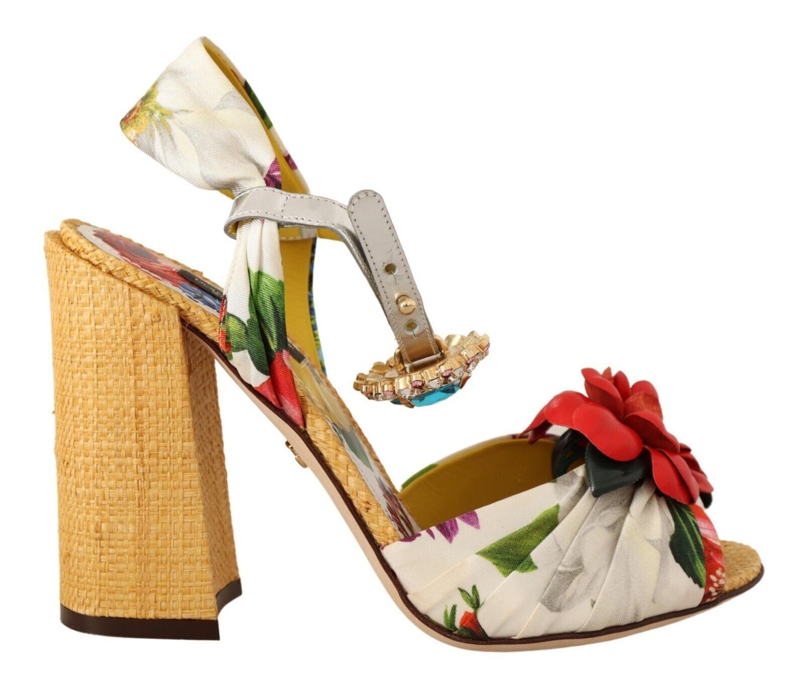 Dolce &amp; Gabbana Sandales à talons ornées de cristaux multicolores