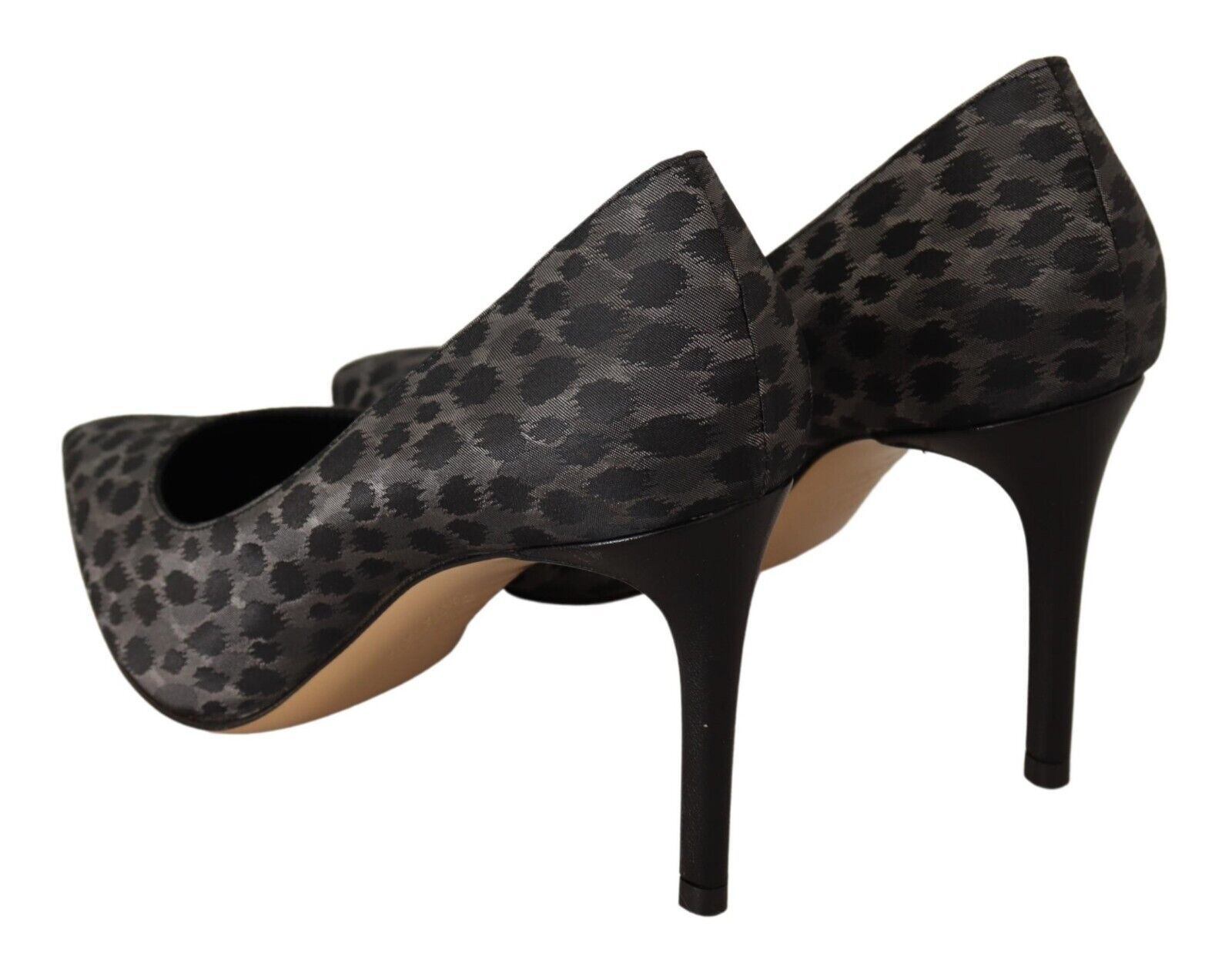 Sofia Elegant Black Leopard Print Leather Heels