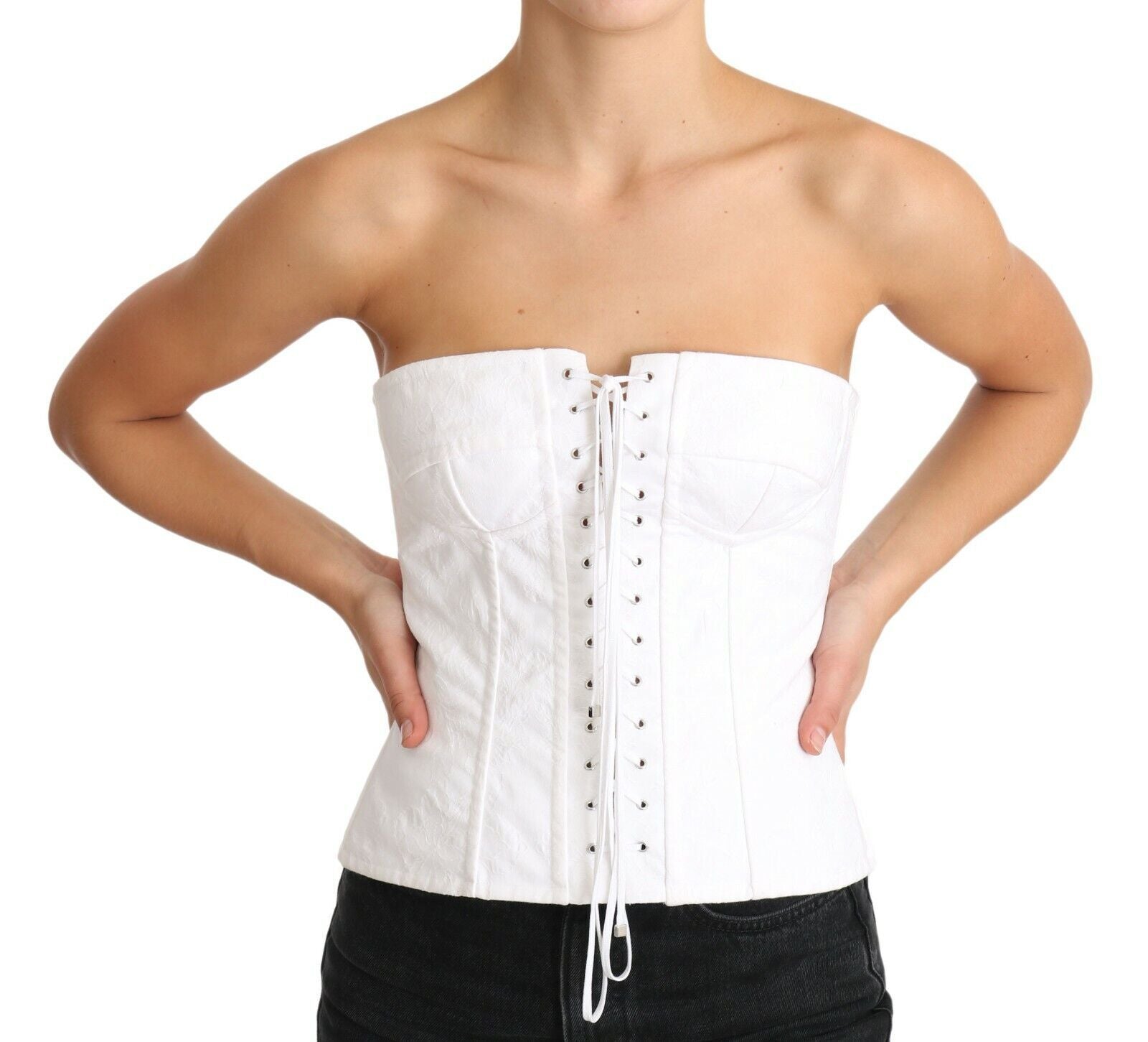 Dolce &amp; Gabbana Haut corset sans bretelles blanc élégant