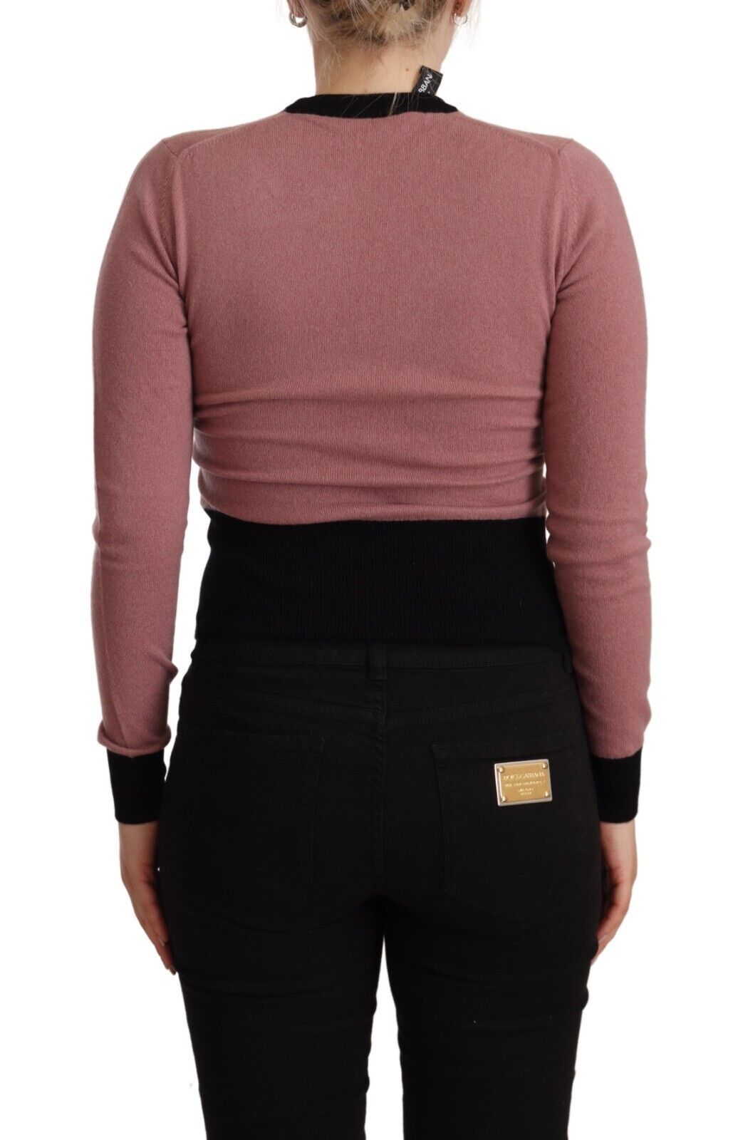 Dolce &amp; Gabbana Pull à col rond en cachemire rose élégant