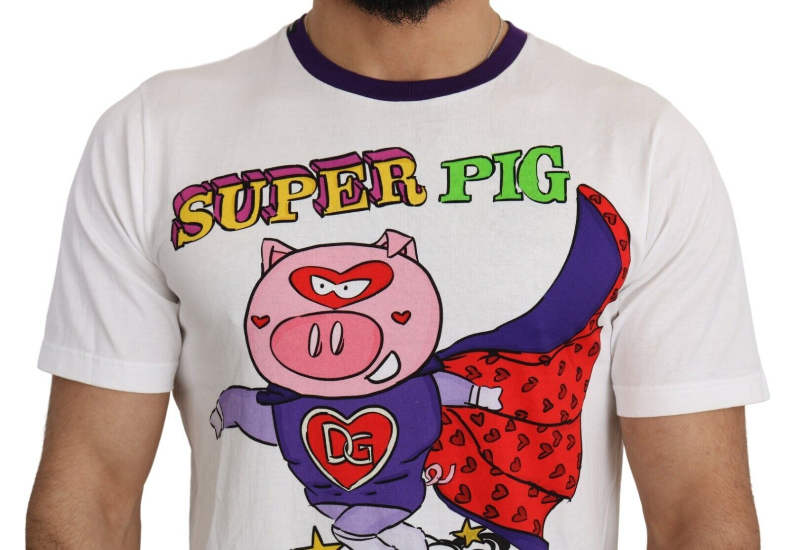 Dolce &amp; Gabbana Chic T-shirt en coton blanc à motif cochon