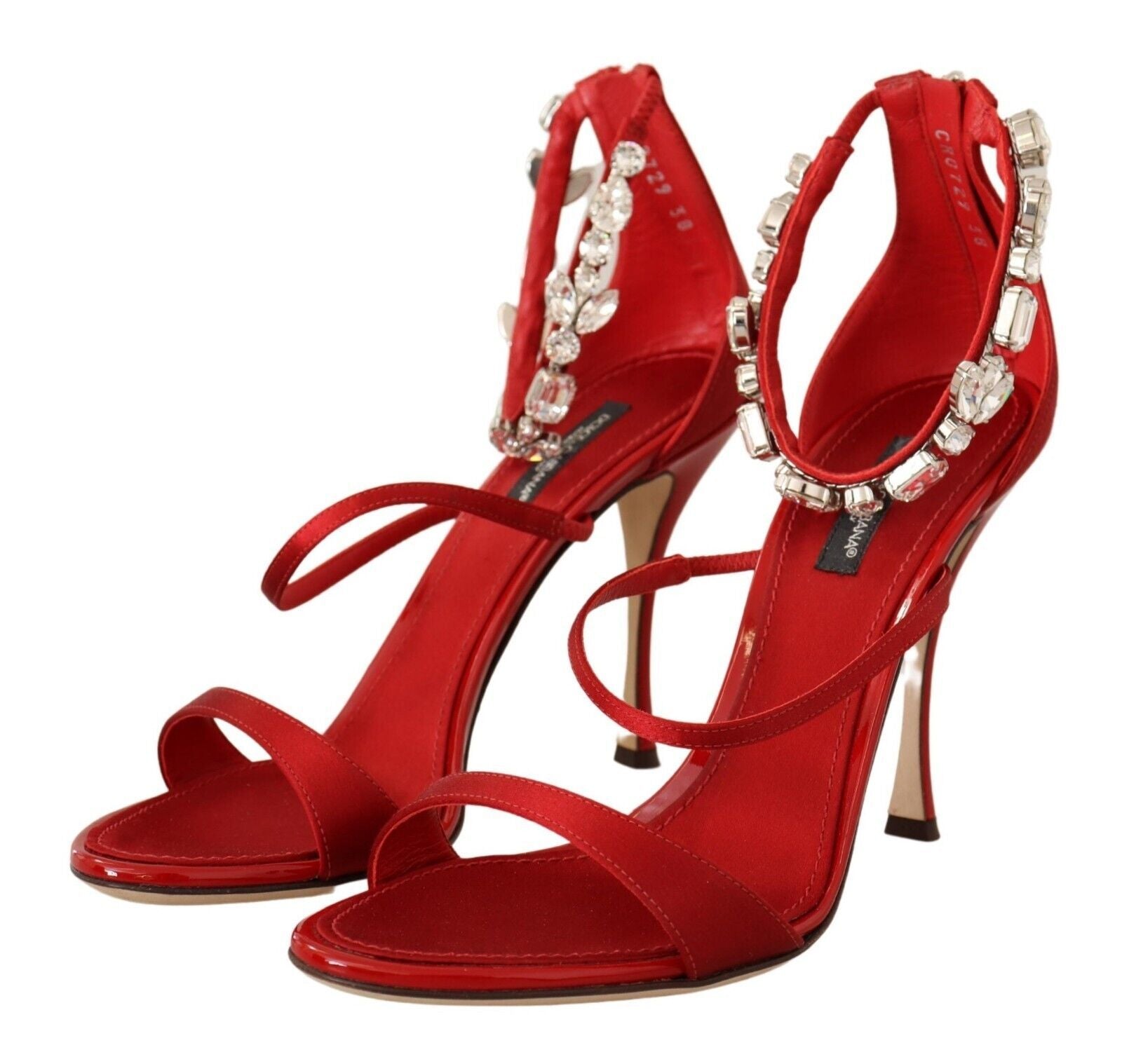 Dolce &amp; Gabbana Sandales à talons ornées de cristaux rouges