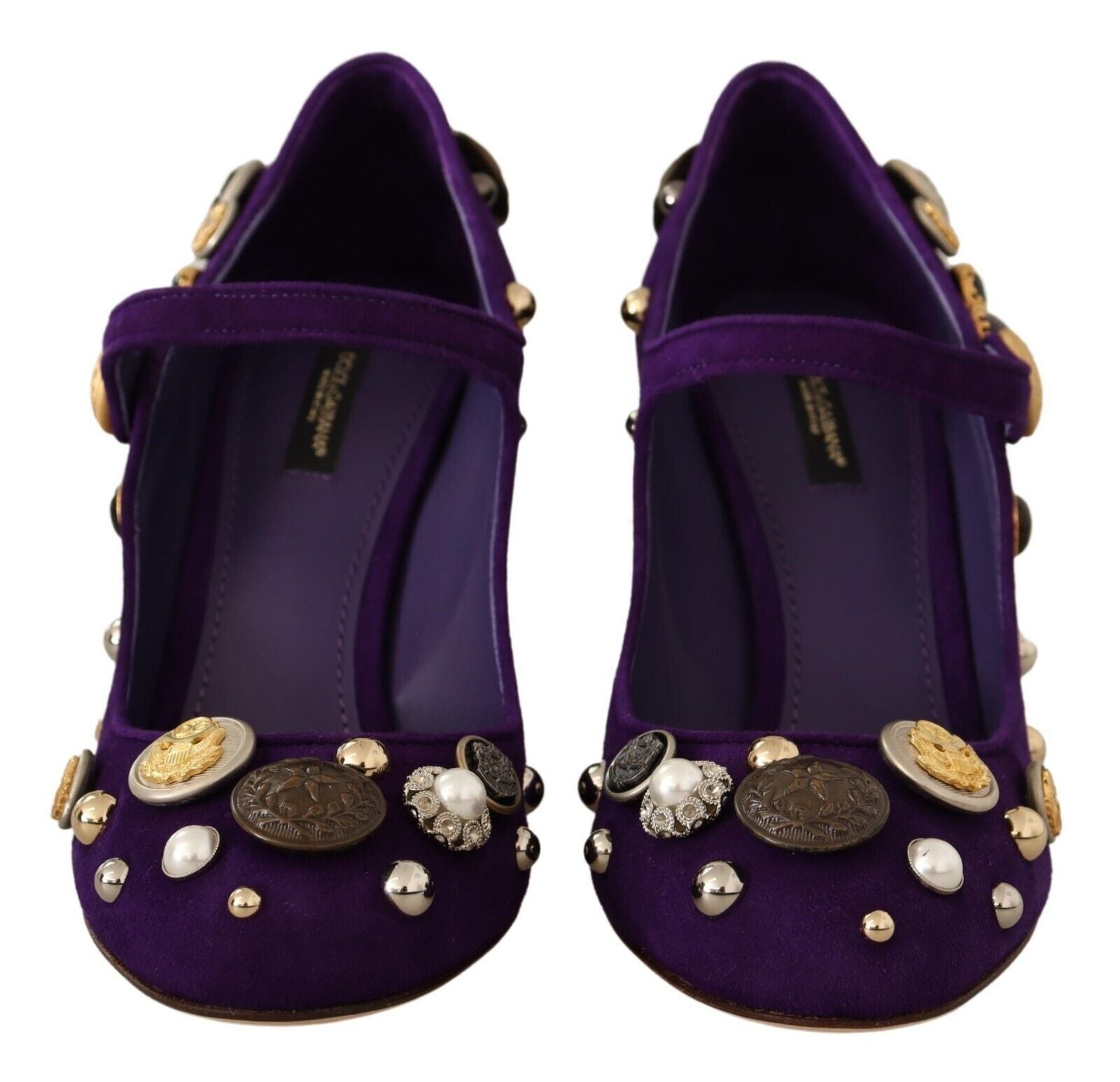 Dolce &amp; Gabbana Talons en daim élégants avec boutons bijoux