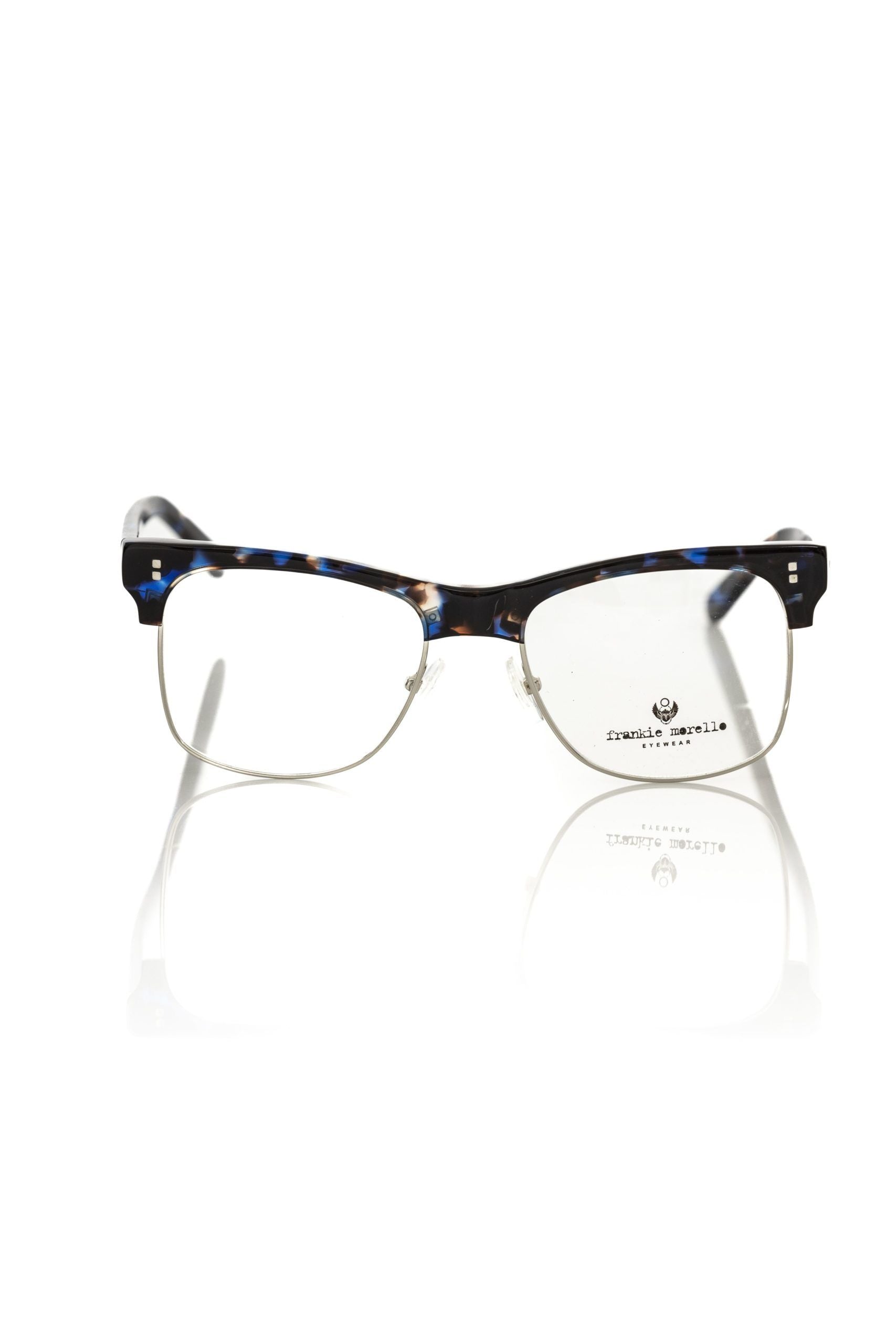 Frankie Morello Lunettes de vue élégantes Clubmaster bleues Fantasy