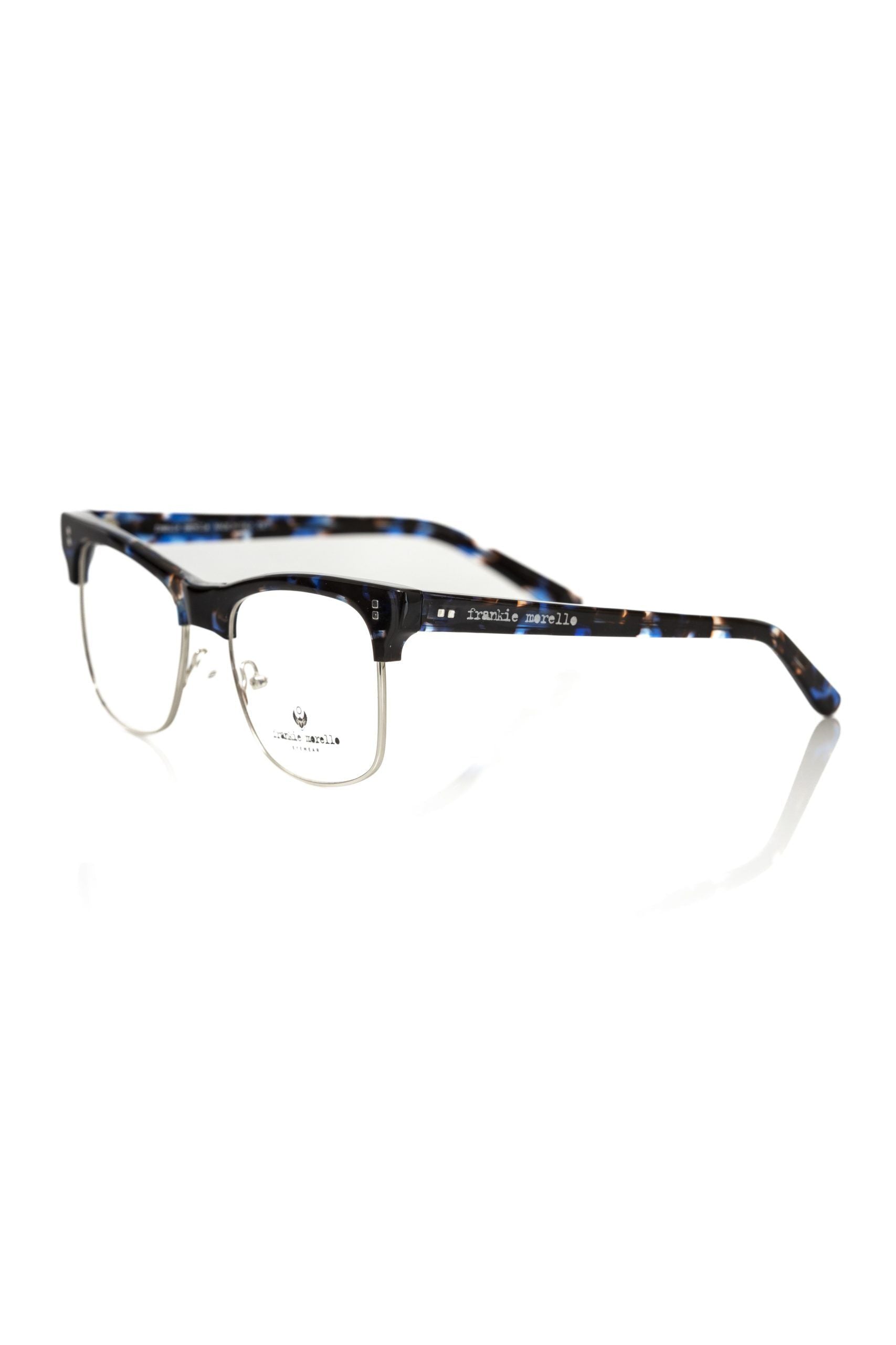 Frankie Morello Lunettes de vue élégantes Clubmaster bleues Fantasy