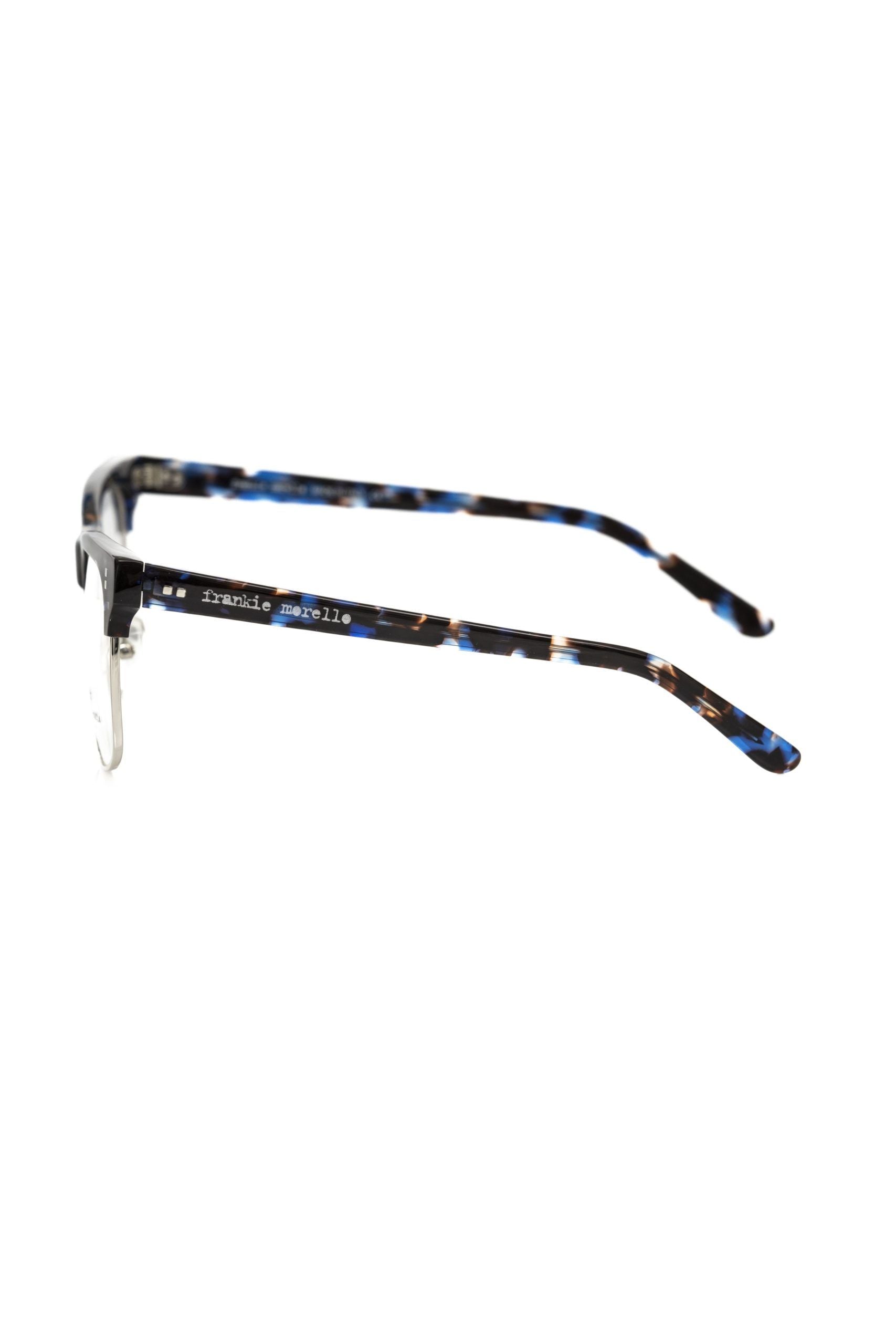 Frankie Morello Lunettes de vue élégantes Clubmaster bleues Fantasy