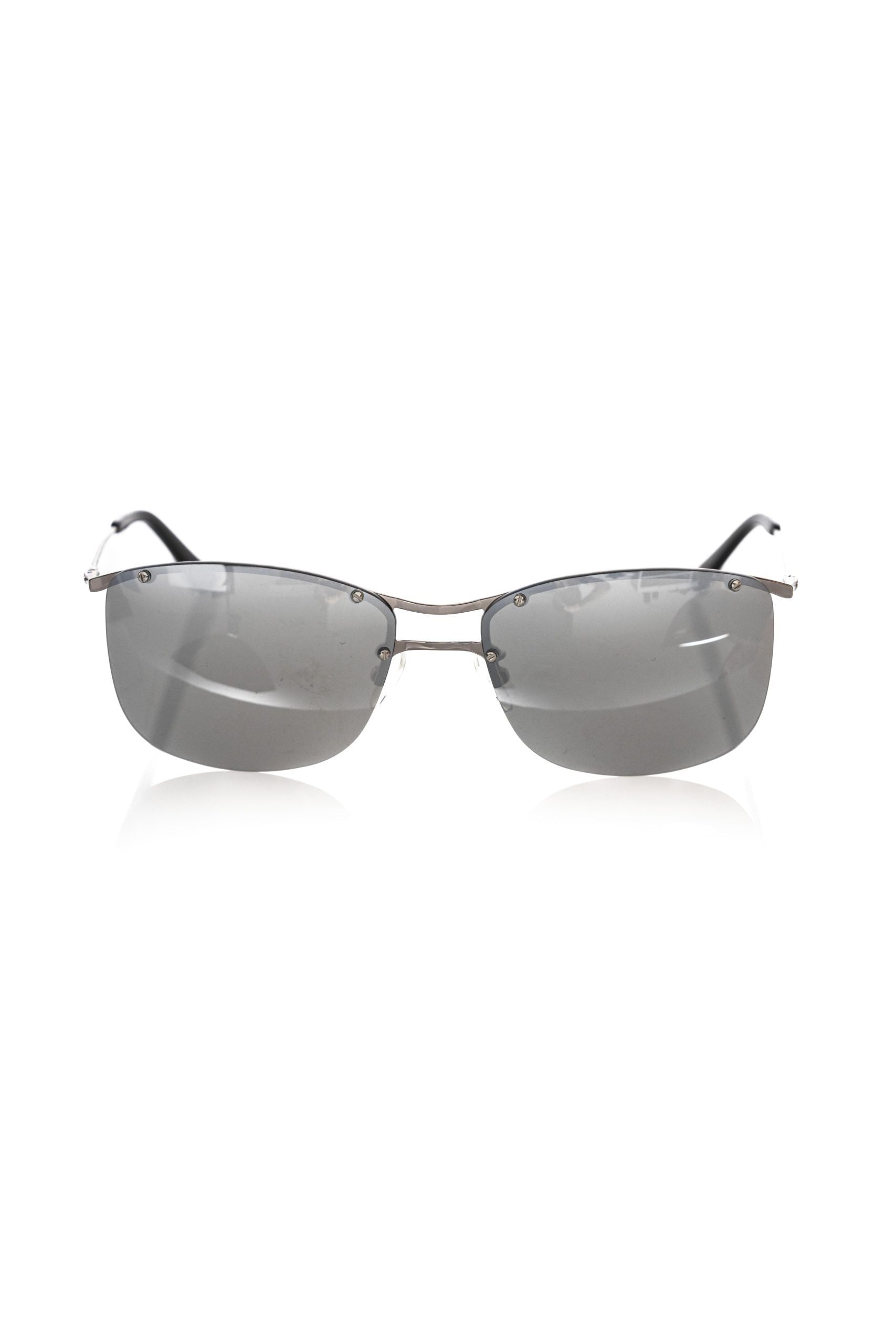 Frankie Morello Sleek Silver Clubmaster Sunglasses