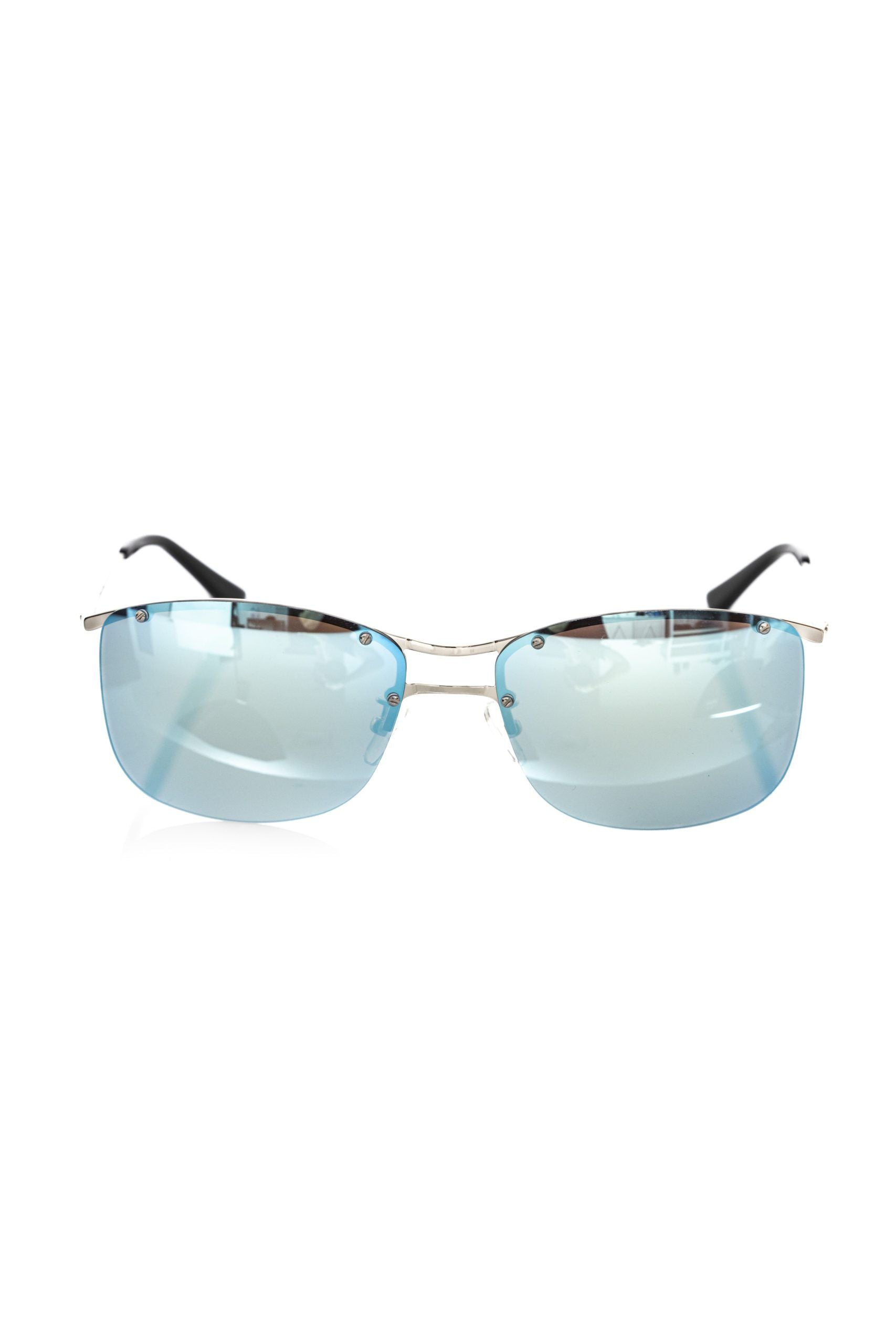 Lunettes de soleil miroir Frankie Morello Clubmaster argentées