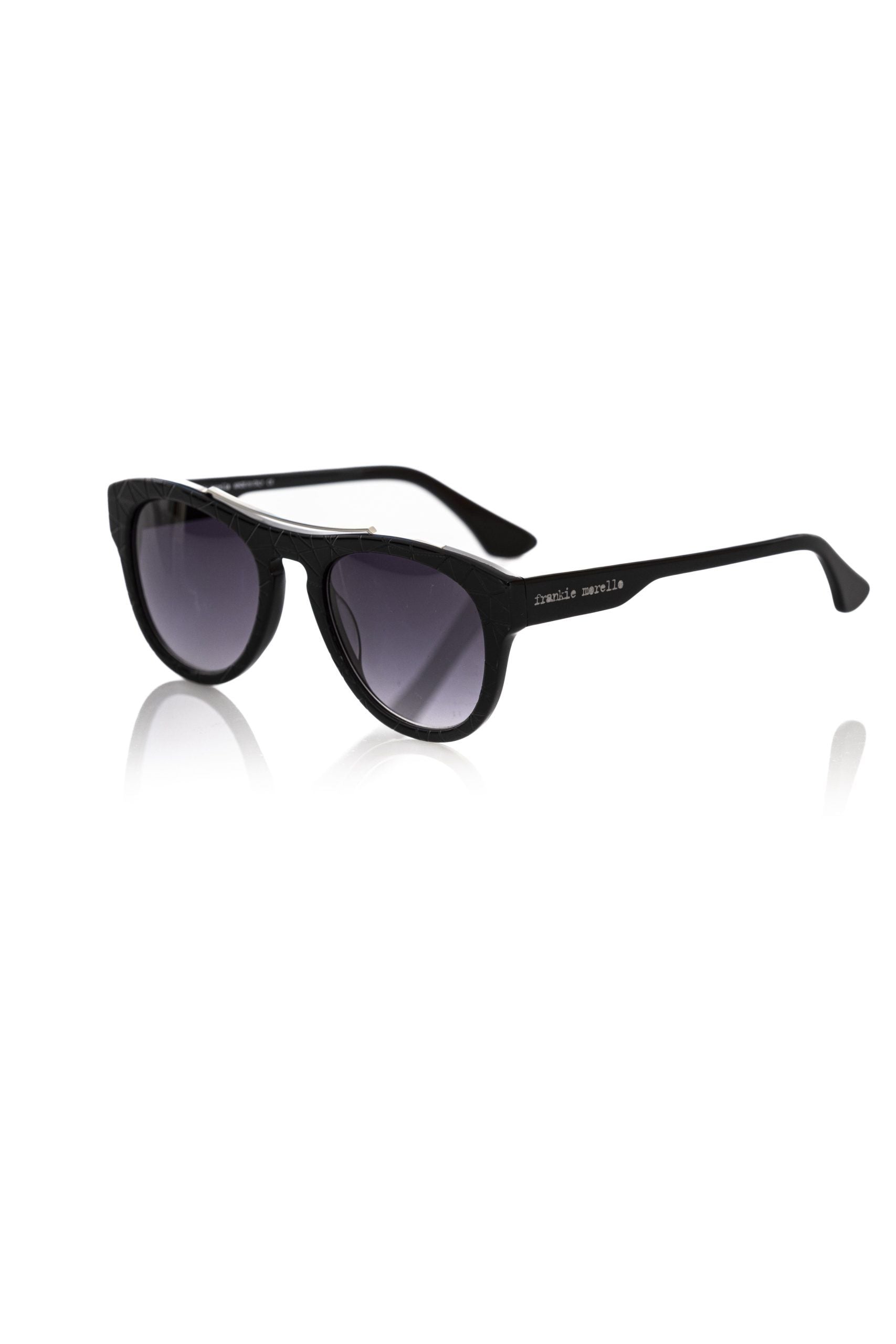 Lunettes de soleil Wayfarer noires géométriques chic Frankie Morello