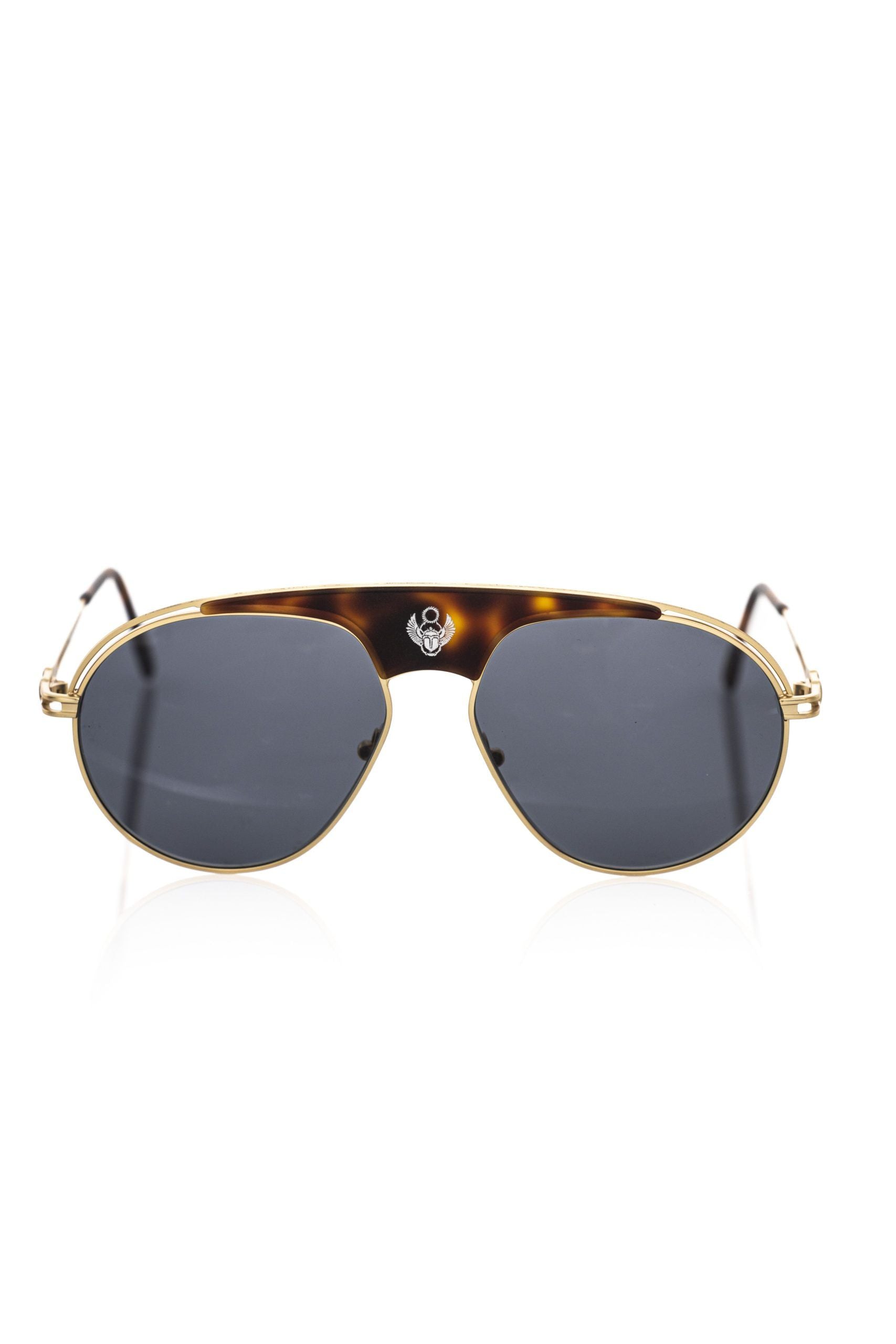 Frankie Morello Lunettes de soleil élégantes Shield avec accents Havane