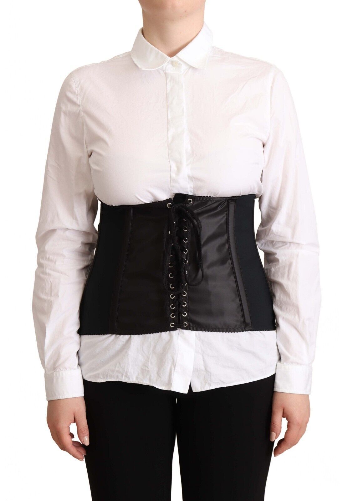 Dolce &amp; Gabbana Chic Haut Corset Noir Avec Ceinture