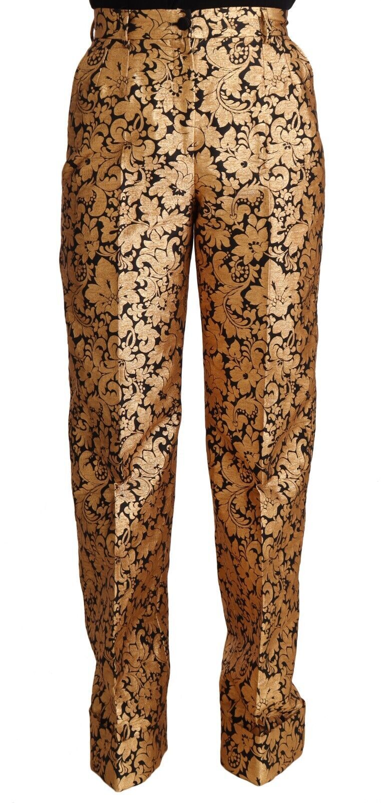 Dolce &amp; Gabbana Pantalon taille haute en jacquard floral élégant