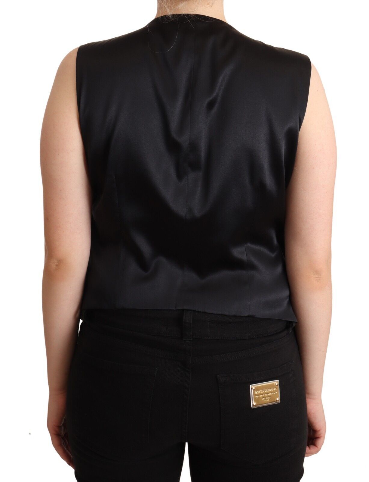 Dolce &amp; Gabbana Chic Gilet Noir Boutonné