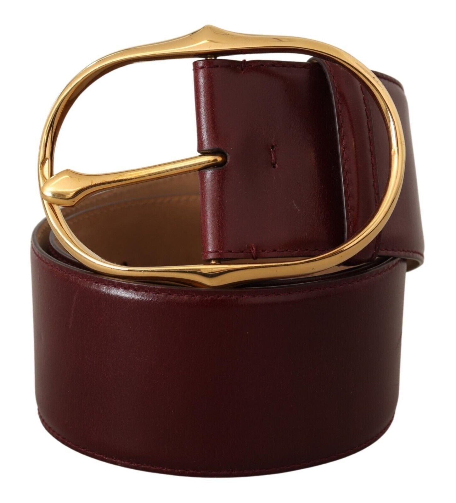 Dolce &amp; Gabbana Ceinture élégante en cuir marron avec boucle ovale dorée