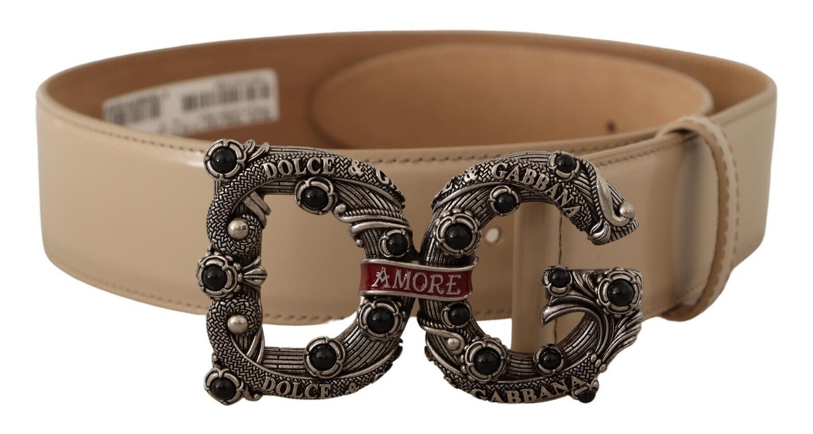 Dolce &amp; Gabbana Ceinture ornée de perles avec logo vintage en laiton