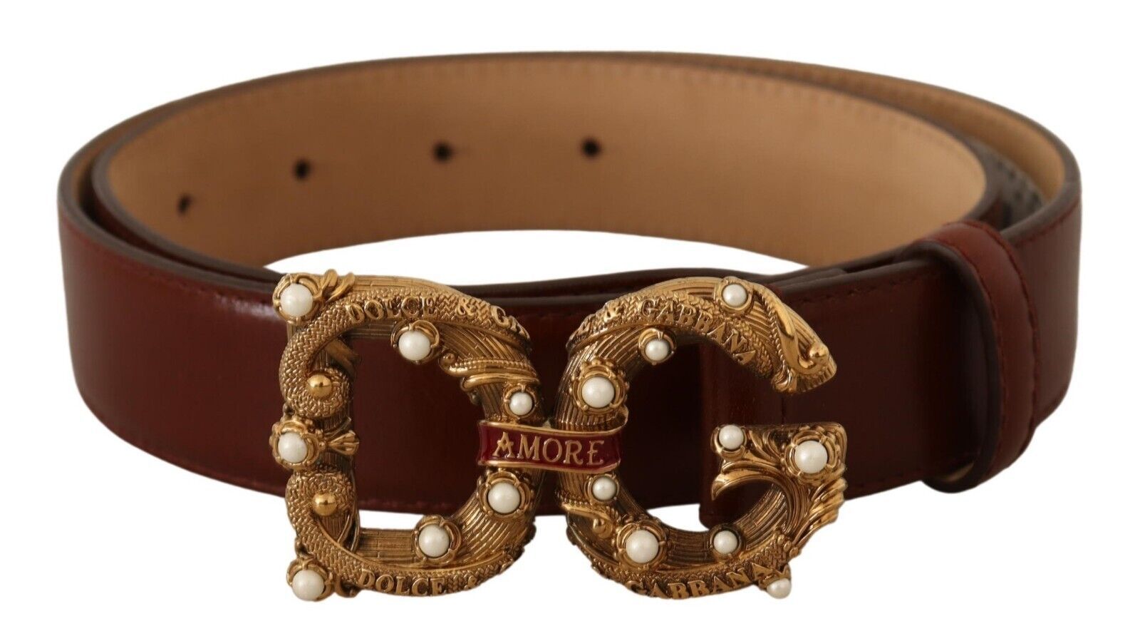 Dolce &amp; Gabbana Ceinture Amore en cuir ornée de perles élégantes