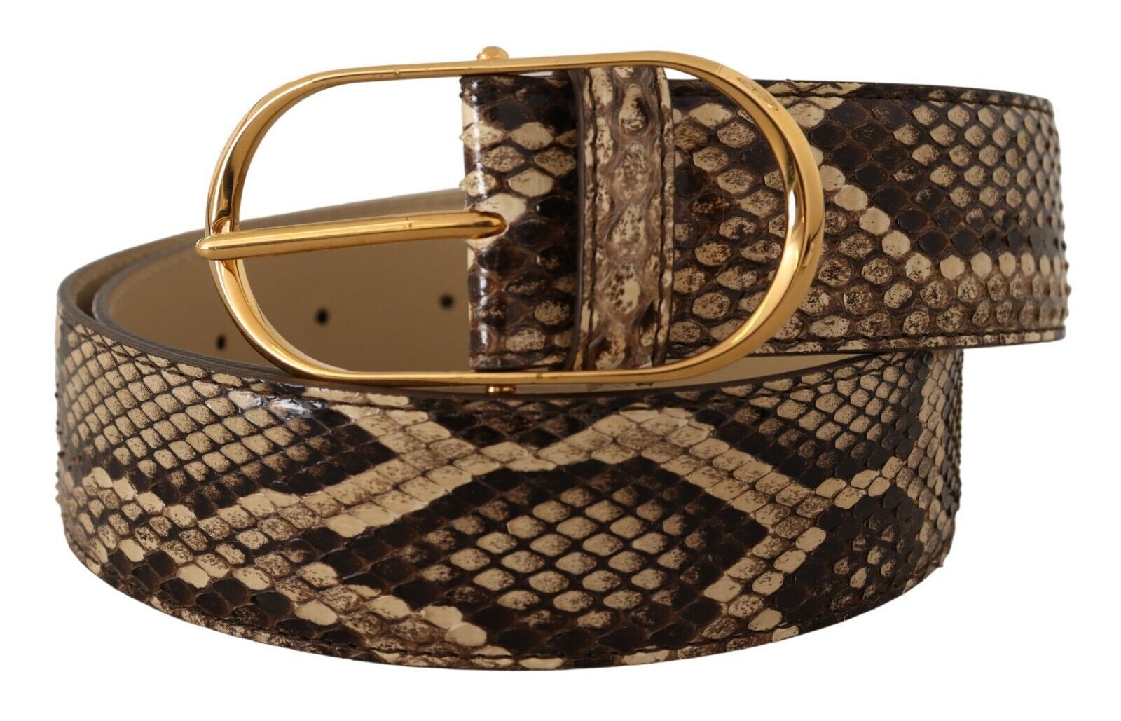 Dolce &amp; Gabbana Ceinture élégante en cuir Phyton avec boucle dorée