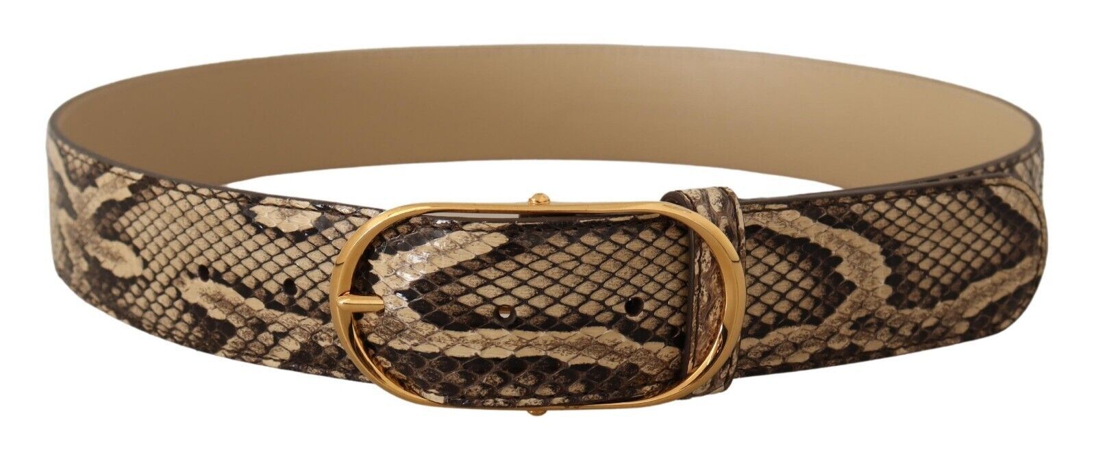 Dolce &amp; Gabbana Ceinture élégante en cuir Phyton avec boucle dorée