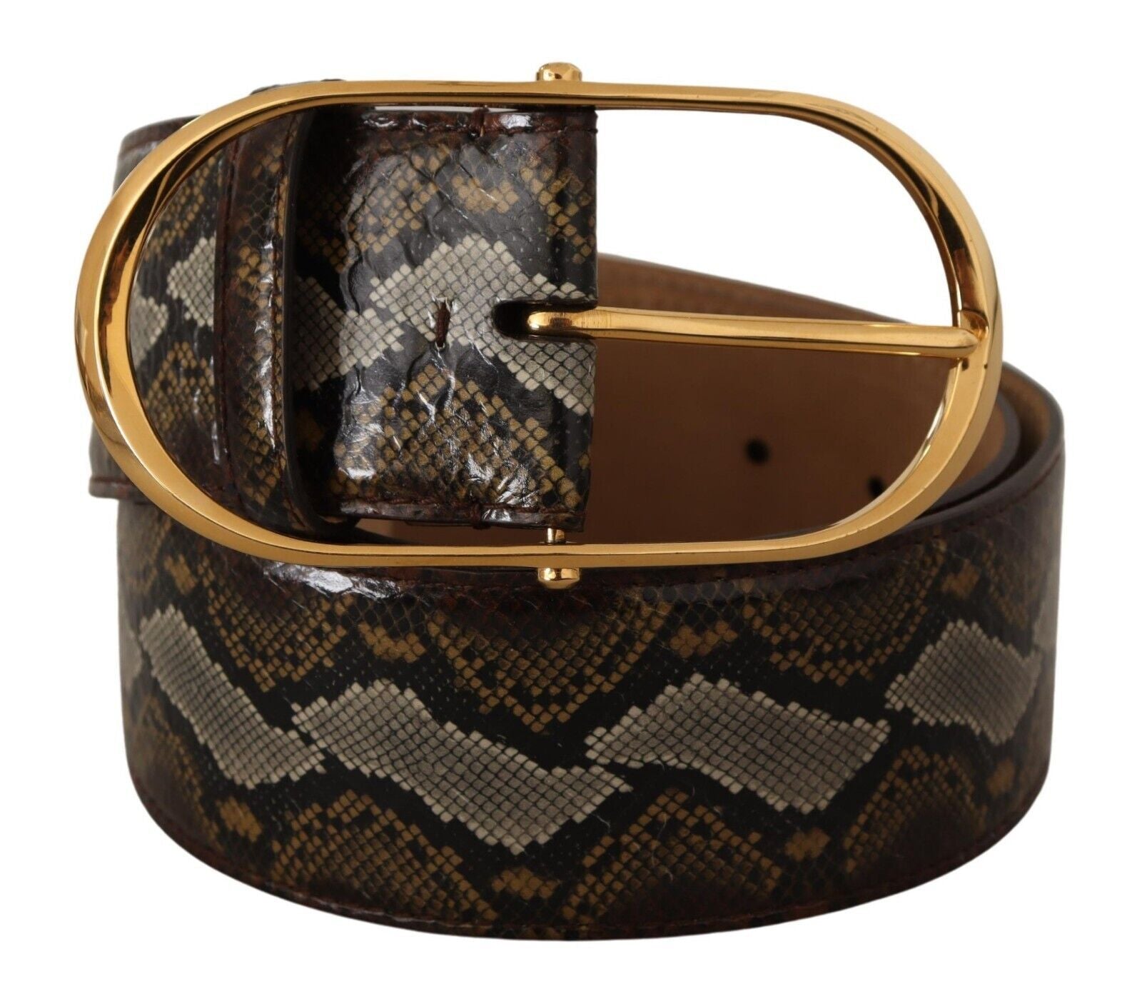 Dolce &amp; Gabbana Ceinture en cuir à boucle ovale dorée élégante