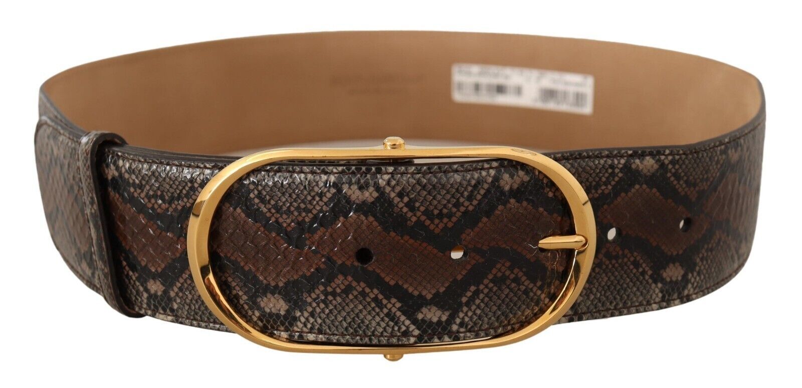 Dolce &amp; Gabbana Ceinture élégante en cuir marron avec boucle dorée