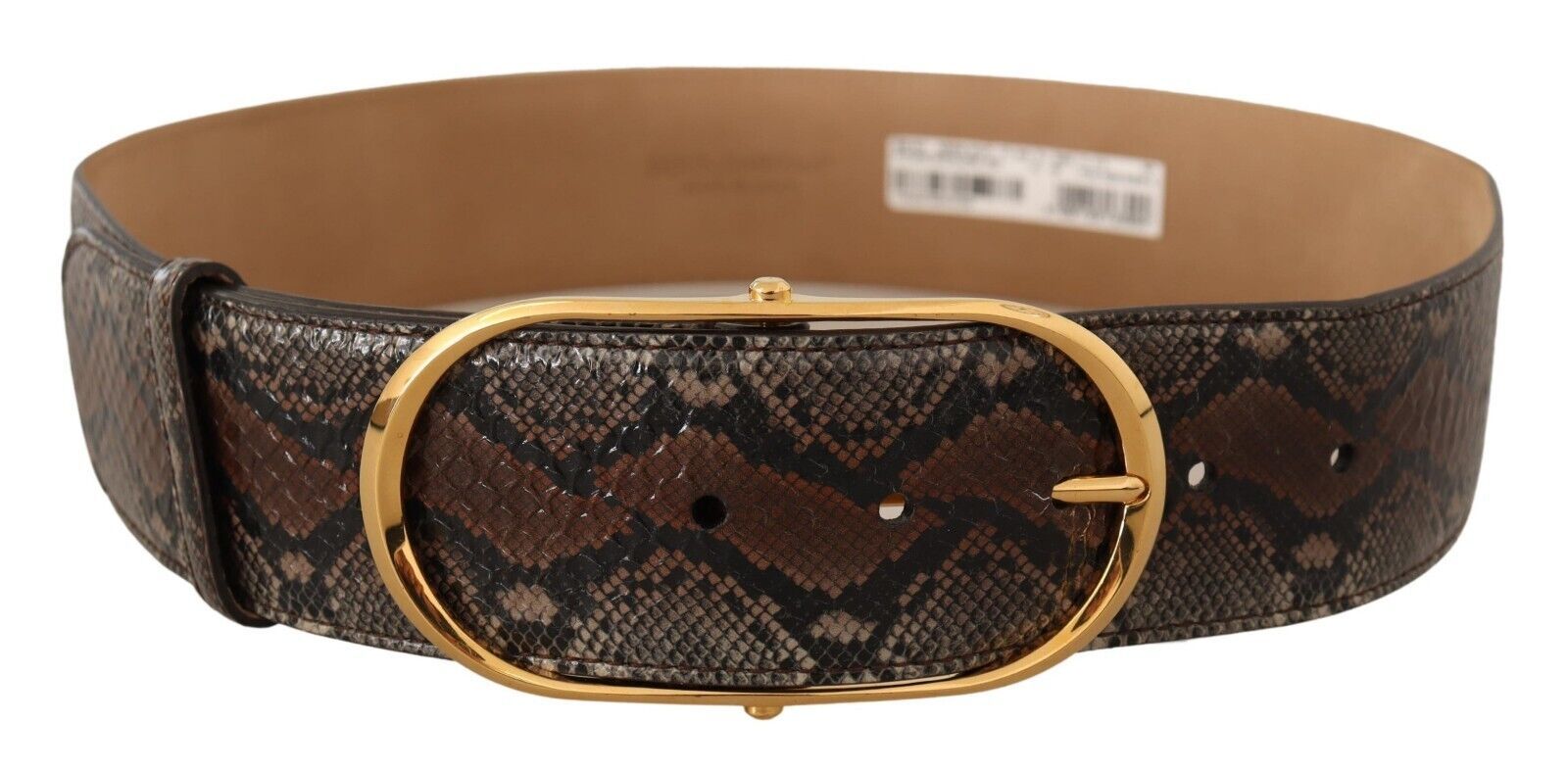 Dolce &amp; Gabbana Ceinture élégante en cuir marron avec boucle dorée