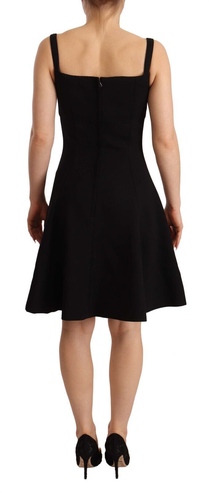 Dolce & Gabbana Elegant A-Line Sheath Dress in Black