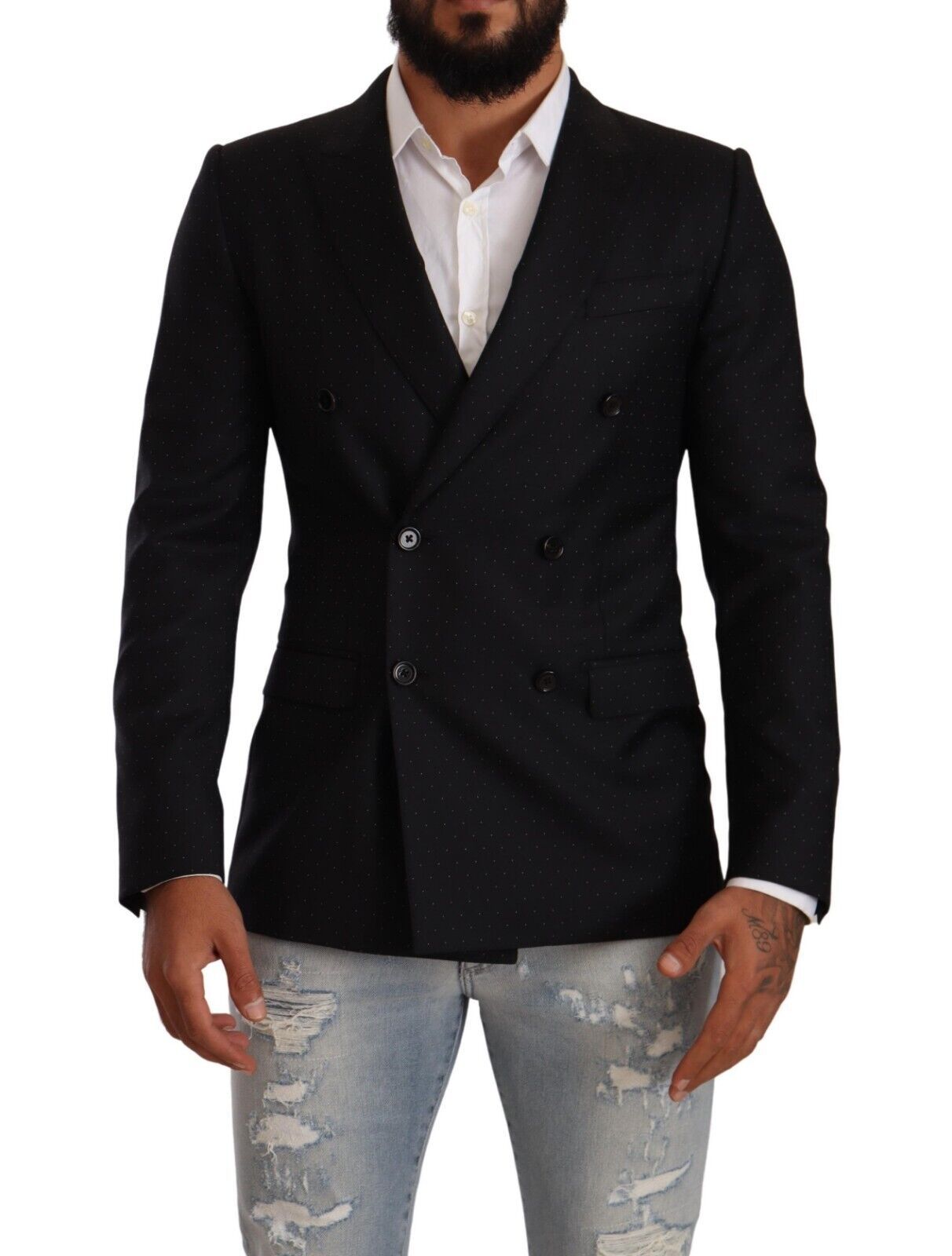 Dolce &amp; Gabbana Blazer formel à pois noir élégant