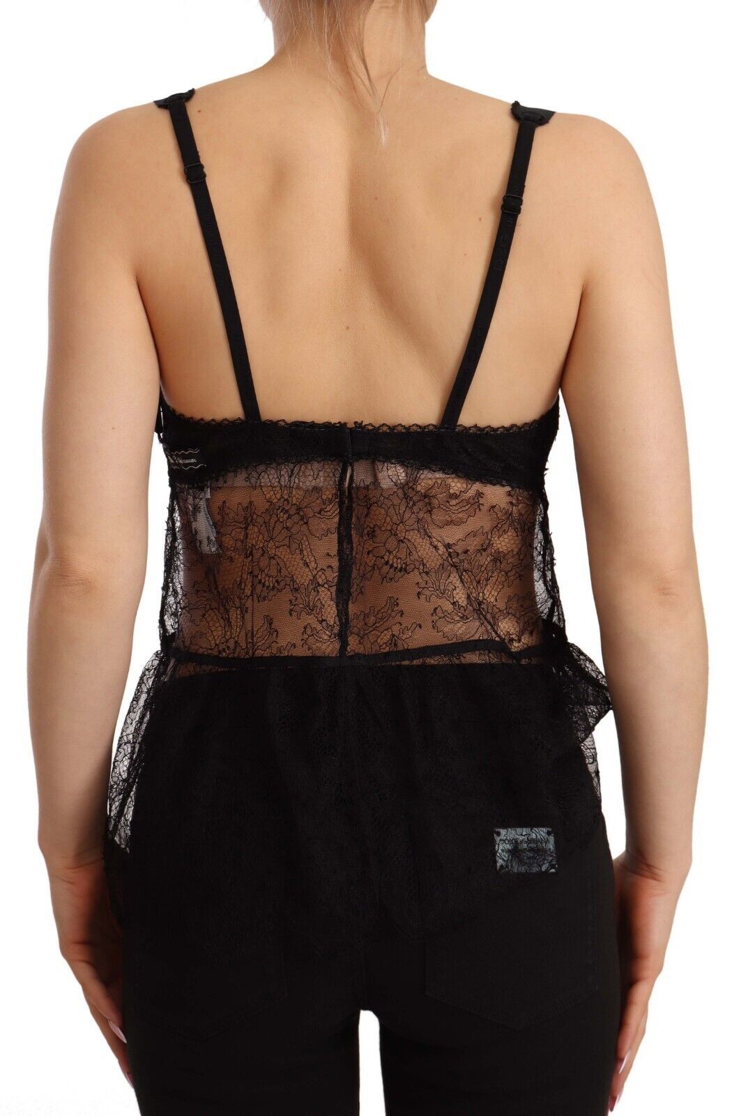 Dolce &amp; Gabbana Chemise de lingerie élégante en soie noire