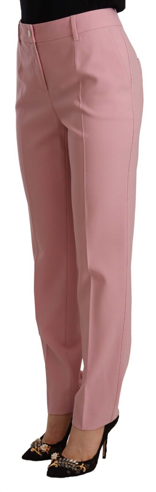 Dolce &amp; Gabbana Pantalon taille haute rose élégant