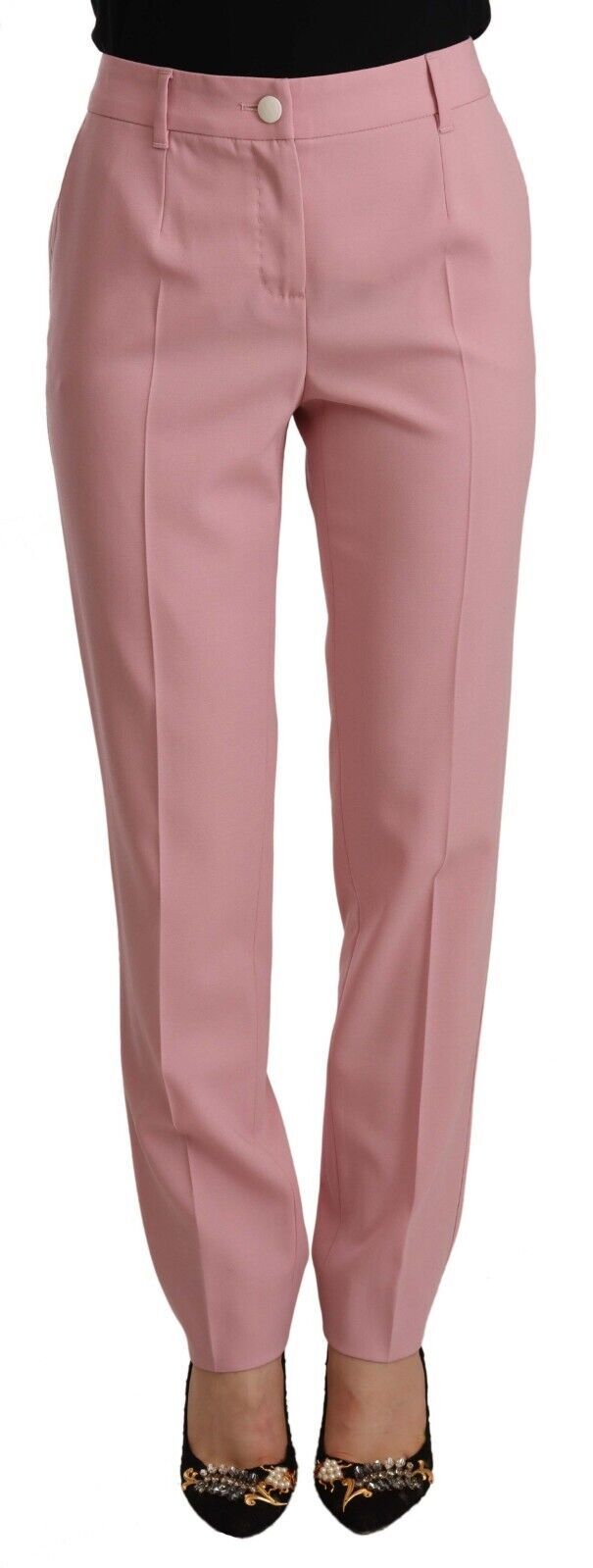 Dolce &amp; Gabbana Pantalon taille haute rose élégant