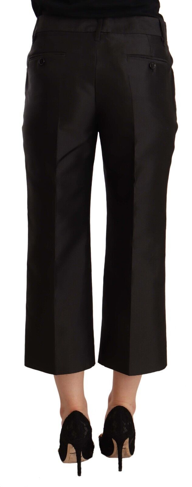 Pantalon court en soie Dolce &amp; Gabbana Chic en noir intemporel