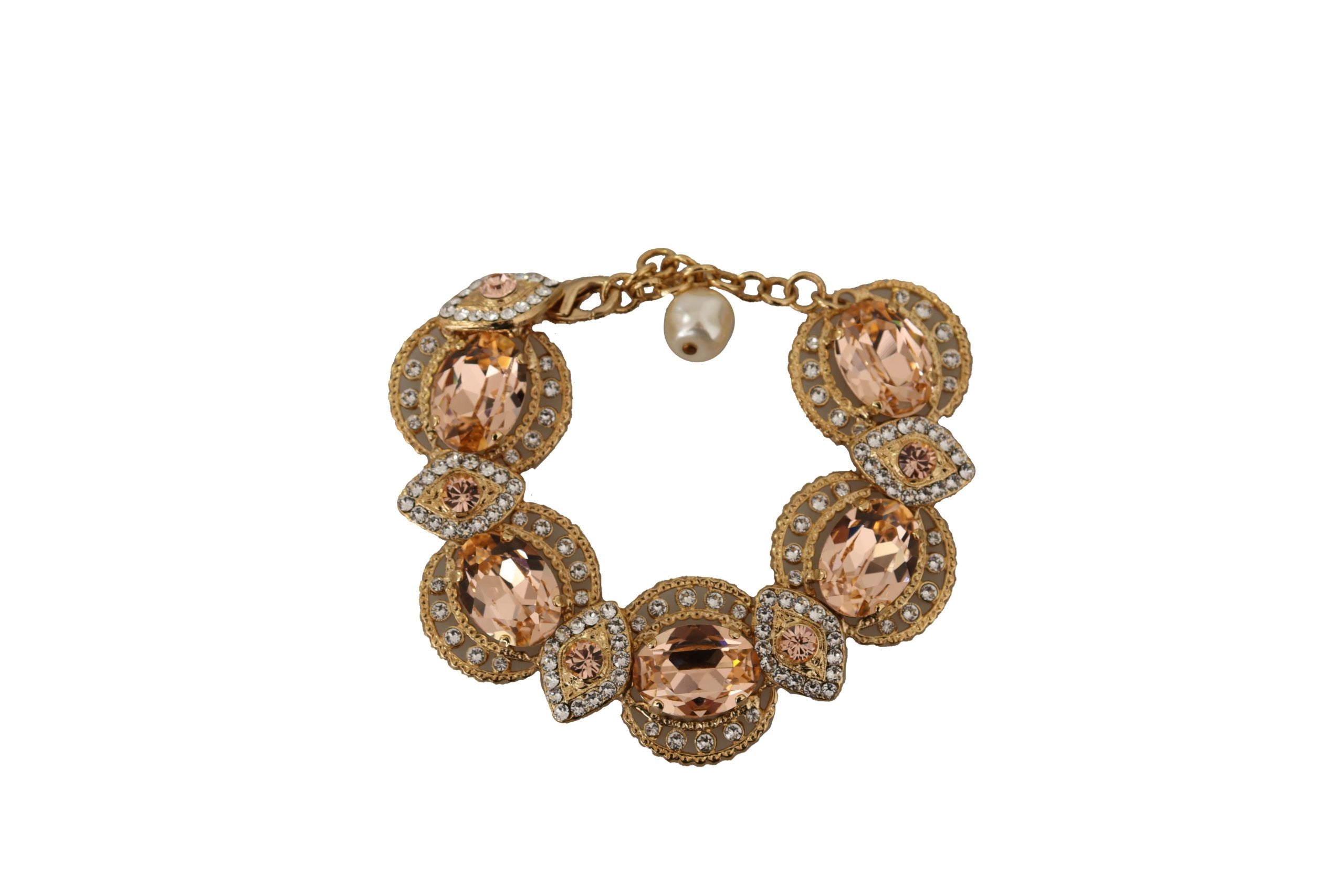 Bracelet chaîne en or et cristal de champagne Dolce &amp; Gabbana