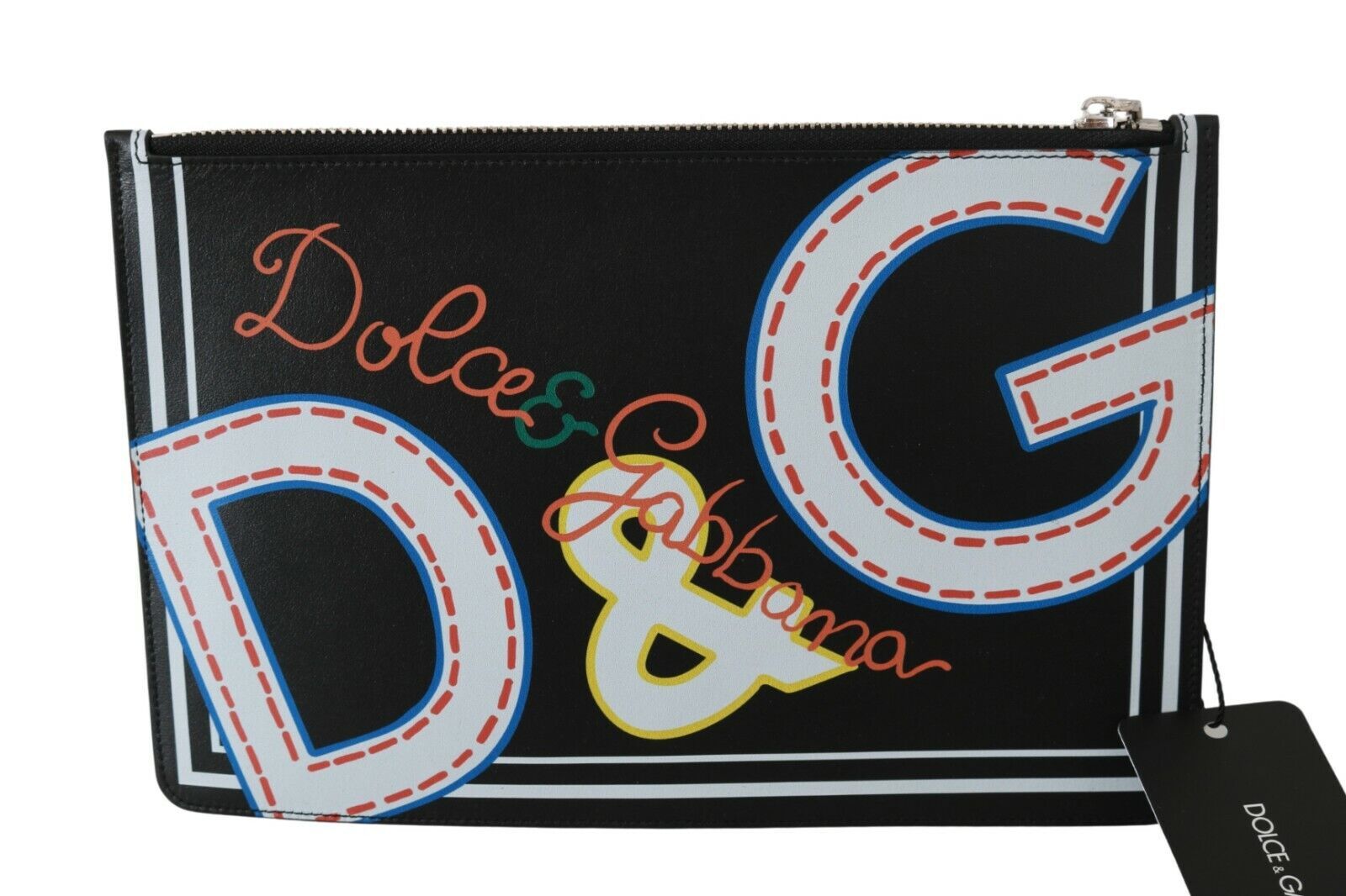 Dolce &amp; Gabbana Portefeuille élégant en cuir noir