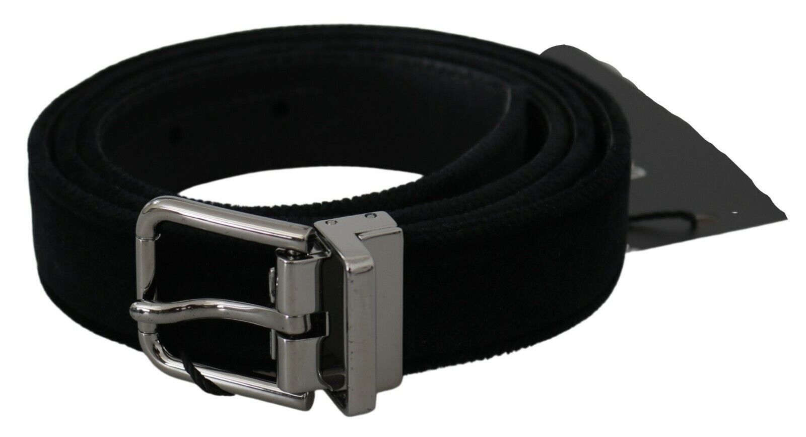 Dolce &amp; Gabbana Ceinture élégante en cuir noir avec intérieur en velours