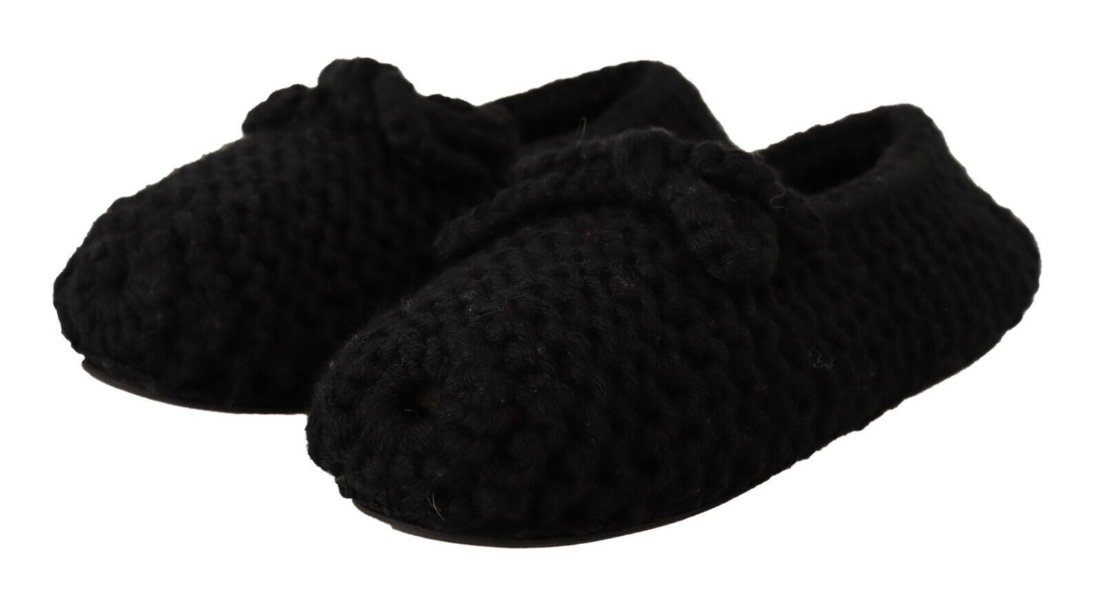 Dolce &amp; Gabbana Ballerines élégantes en tricot de laine noire