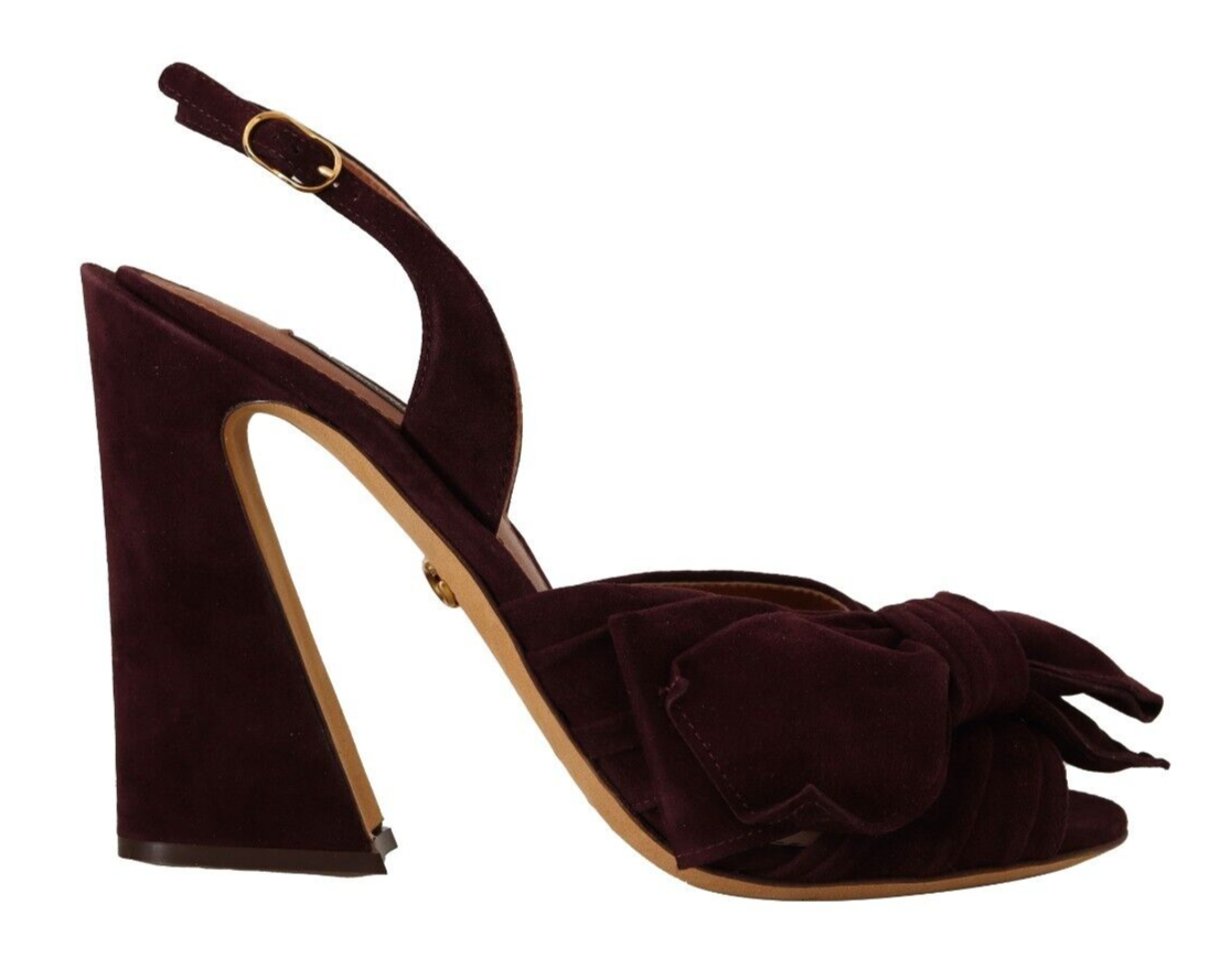 Dolce &amp; Gabbana Sandales à talons en daim violet élégantes